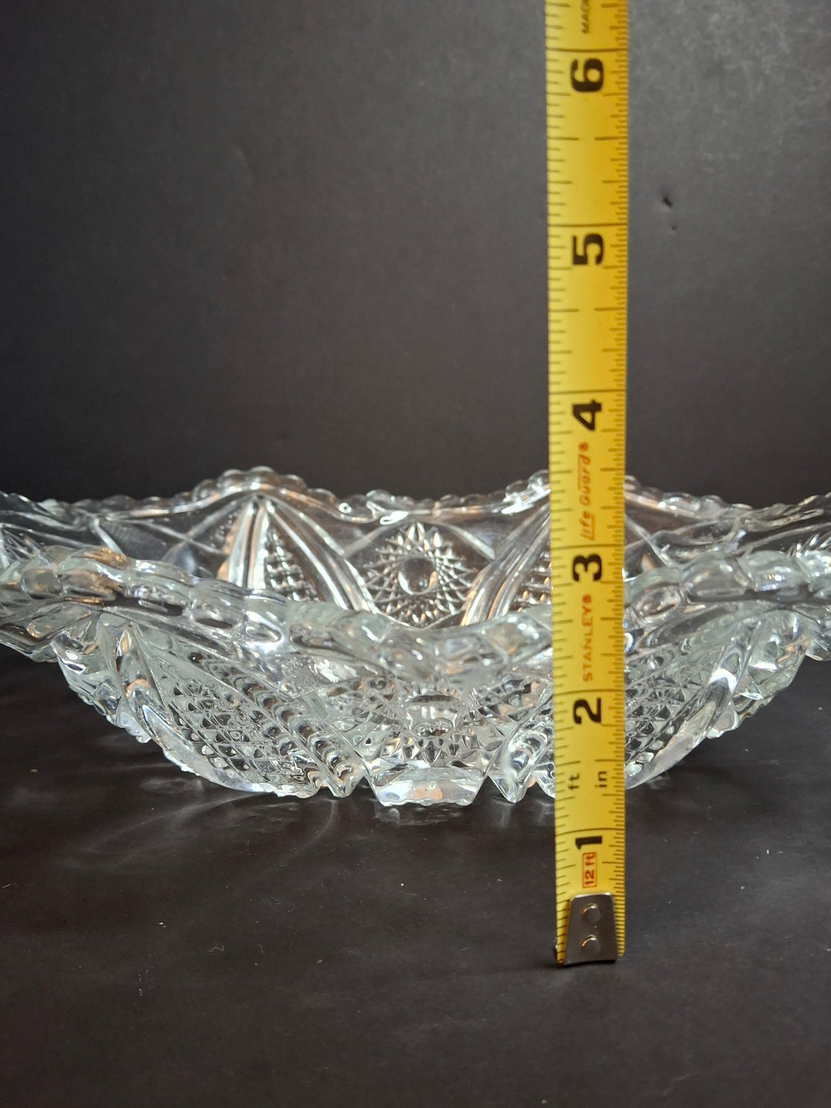 Antique McKee Glass Innovation No. 410 Cut Glass Oval Bowl Centerpiece 10" 1916
