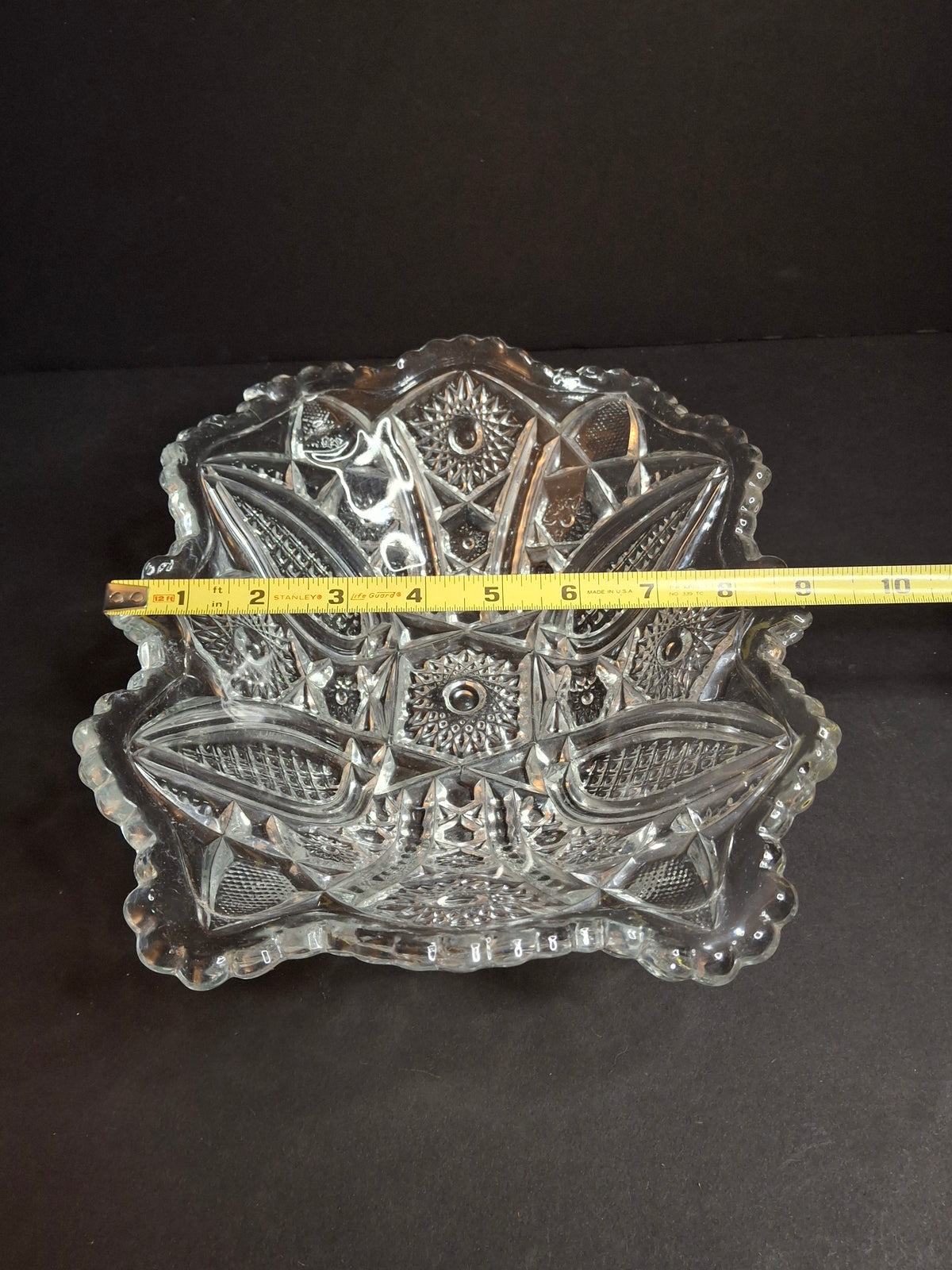 Antique McKee Glass Innovation No. 410 Cut Glass Oval Bowl Centerpiece 10" 1916