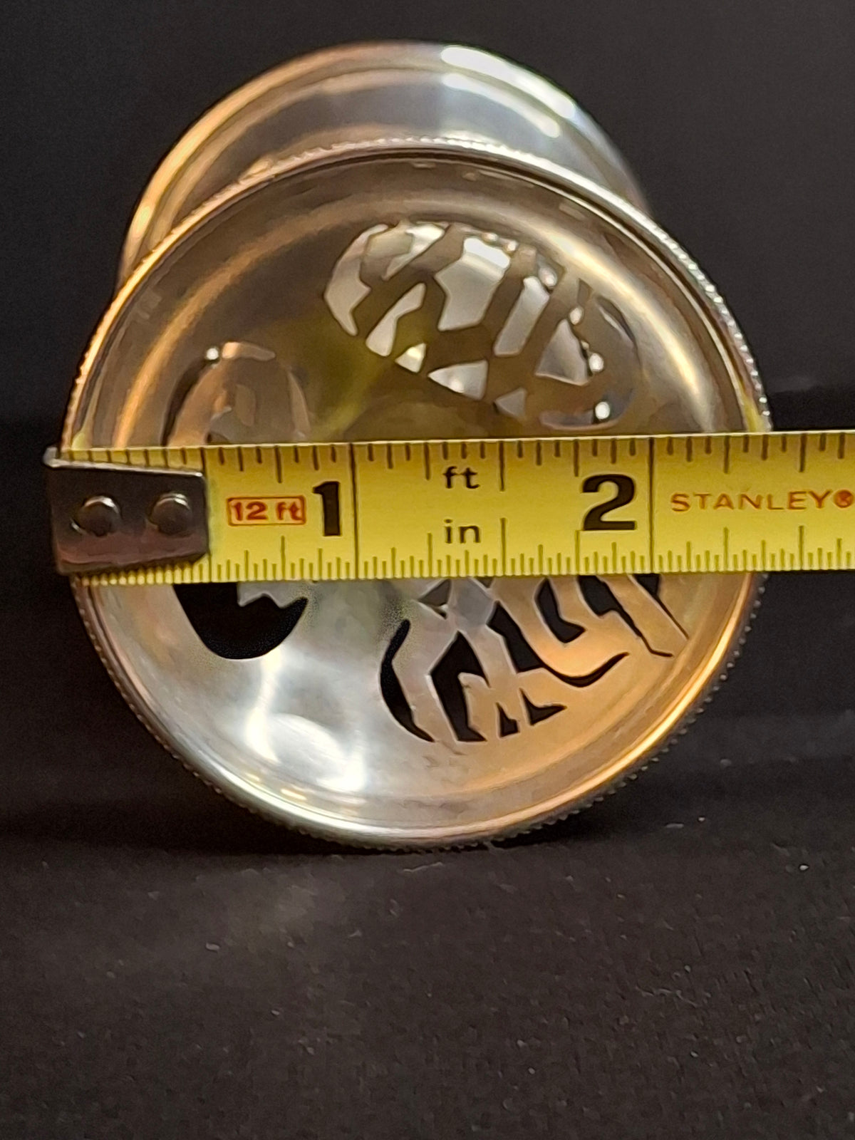 Israeli Sterling Silver Kiddush Cup Cutout Hebrew Blessing Borei Pri Hagafen Netafim 89g