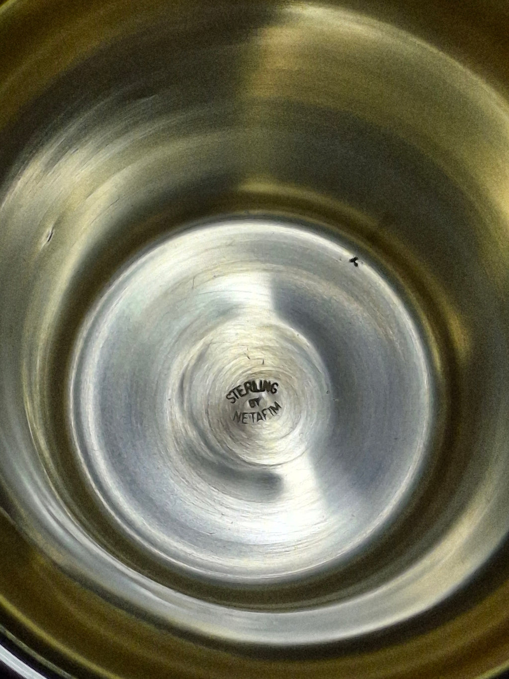 Israeli Sterling Silver Kiddush Cup Cutout Hebrew Blessing Borei Pri Hagafen Netafim 89g