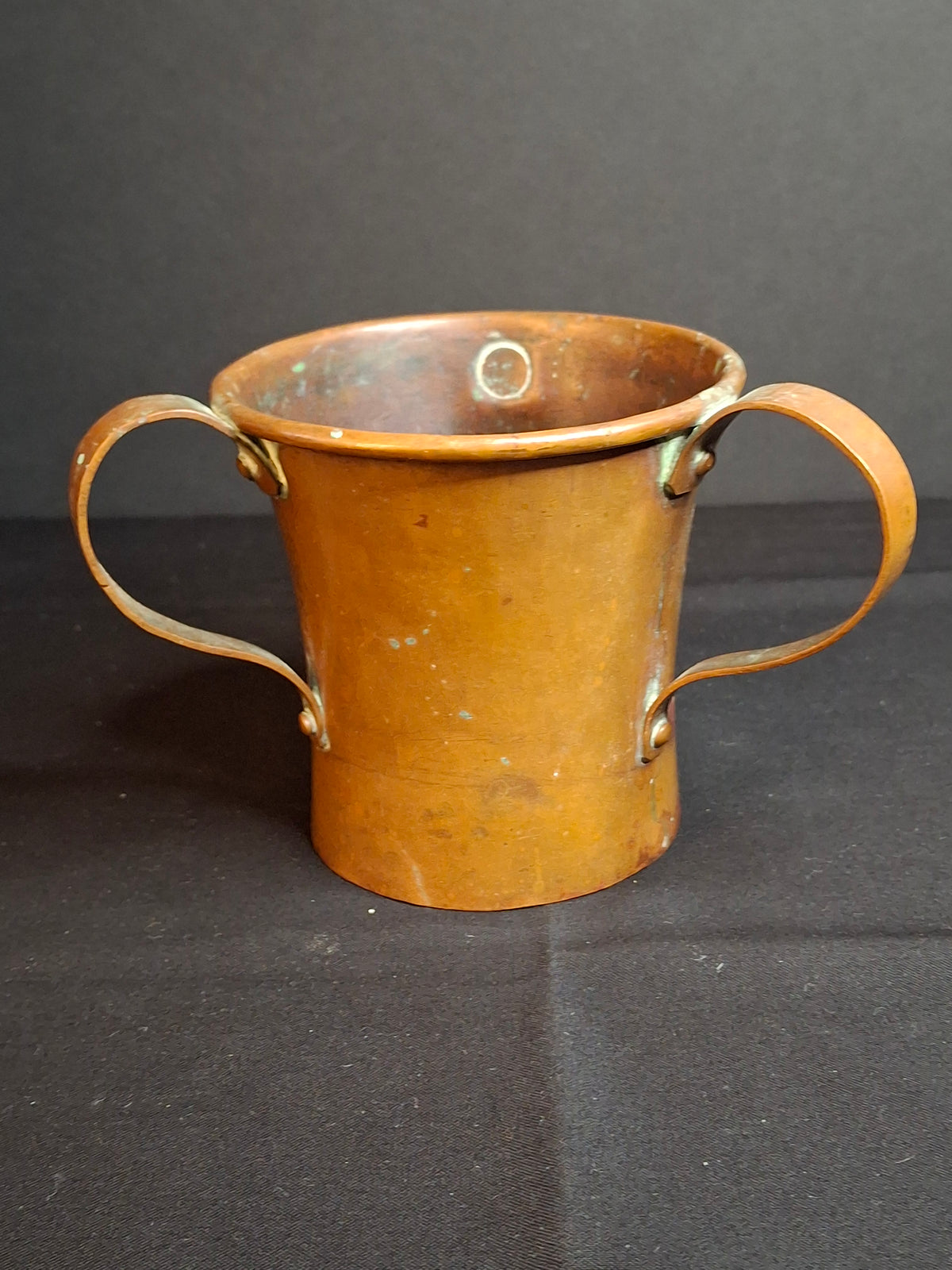 Rare Antique Russian Imperial Copper Mini Travel Netilat Yadayim 4" Wash Cup Moscow Mark Loving Cup Laver