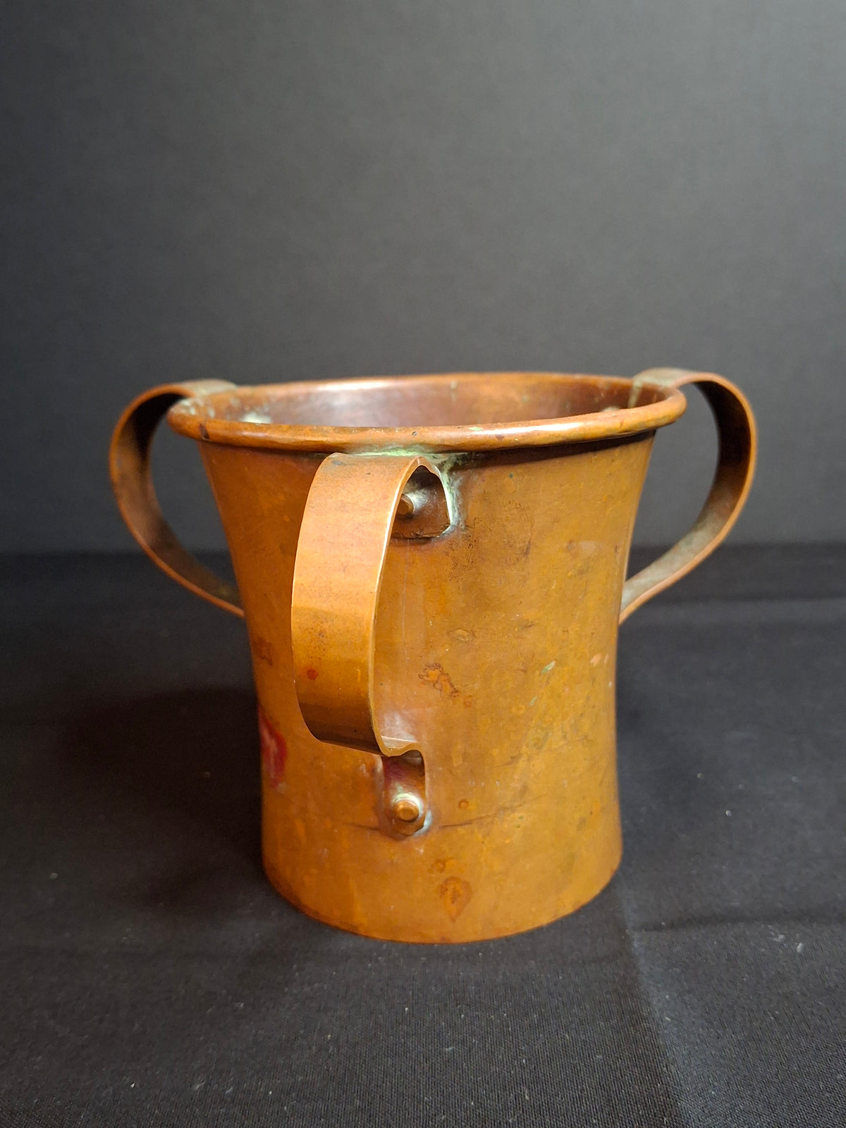 Rare Antique Russian Imperial Copper Mini Travel Netilat Yadayim 4" Wash Cup Moscow Mark Loving Cup Laver