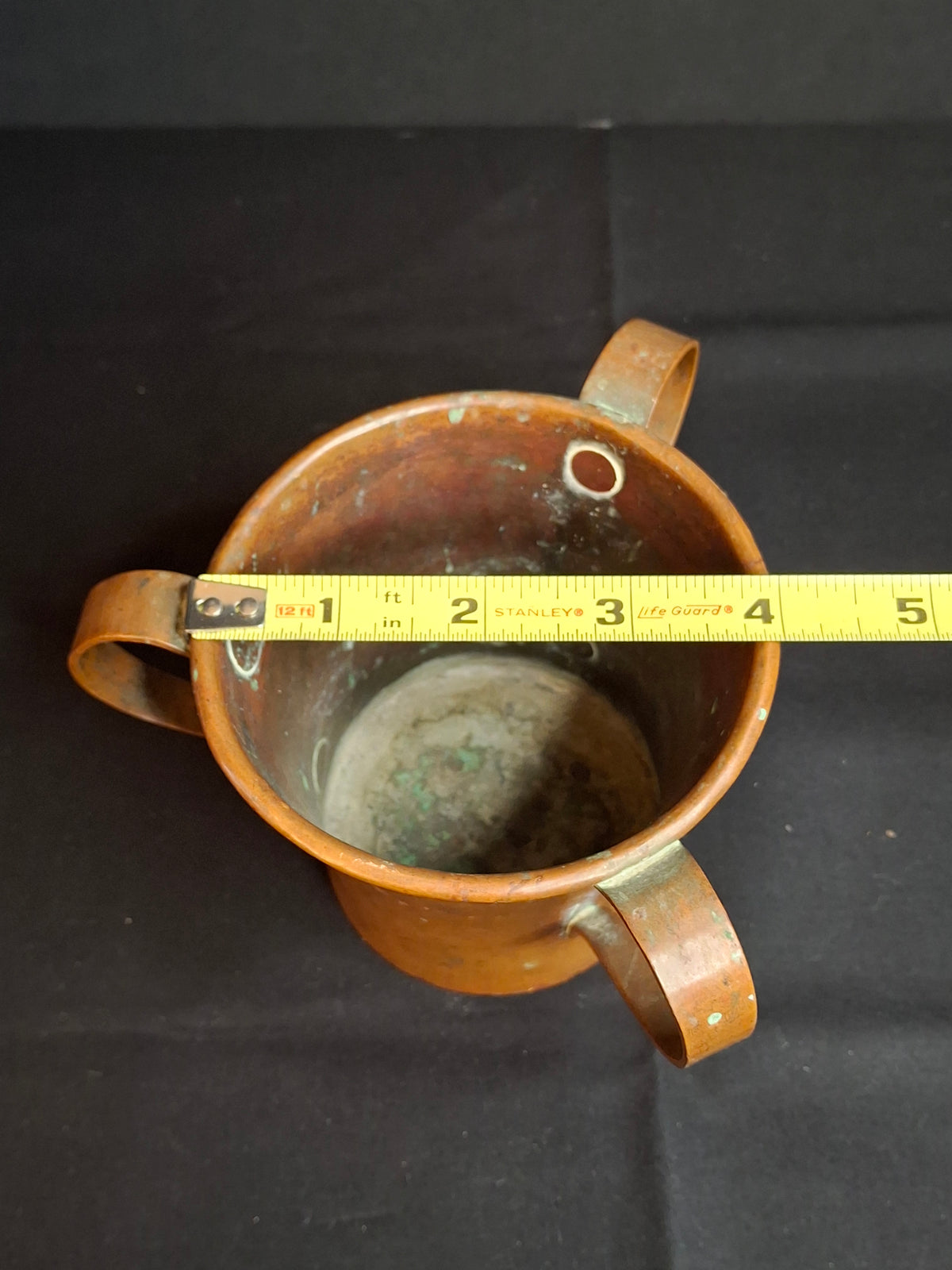 Rare Antique Russian Imperial Copper Mini Travel Netilat Yadayim 4" Wash Cup Moscow Mark Loving Cup Laver