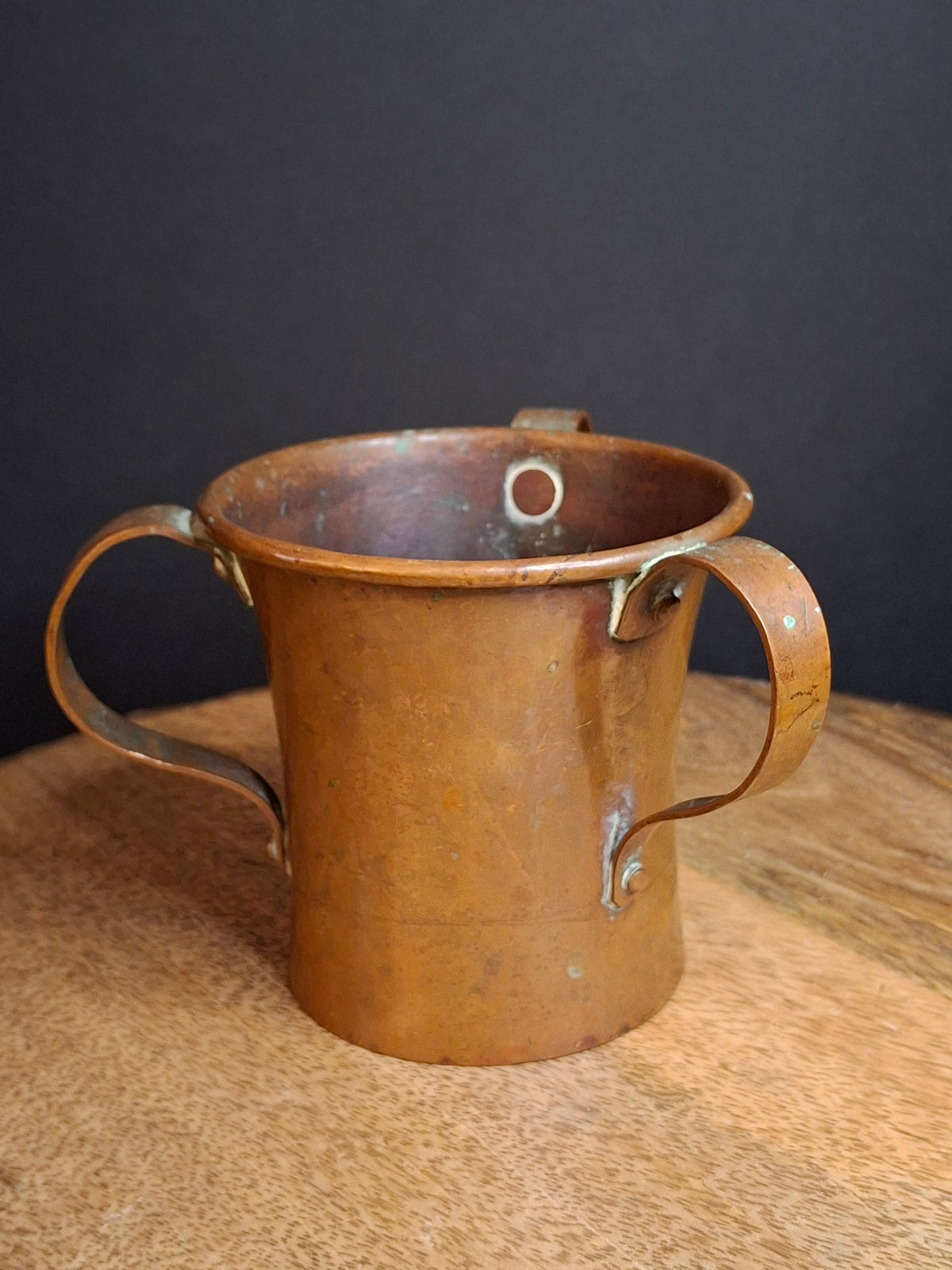 Rare Antique Russian Imperial Copper Mini Travel Netilat Yadayim 4" Wash Cup Moscow Mark Loving Cup Laver
