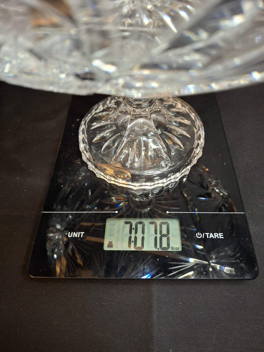 Antique ABP Cut Glass Pedestal Bowl Large 10.75 Centerpiece Compote Pinwheel Hobstar