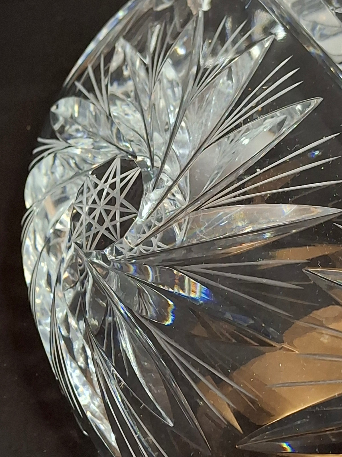 Antique ABP Cut Glass Pedestal Bowl Large 10.75 Centerpiece Compote Pinwheel Hobstar