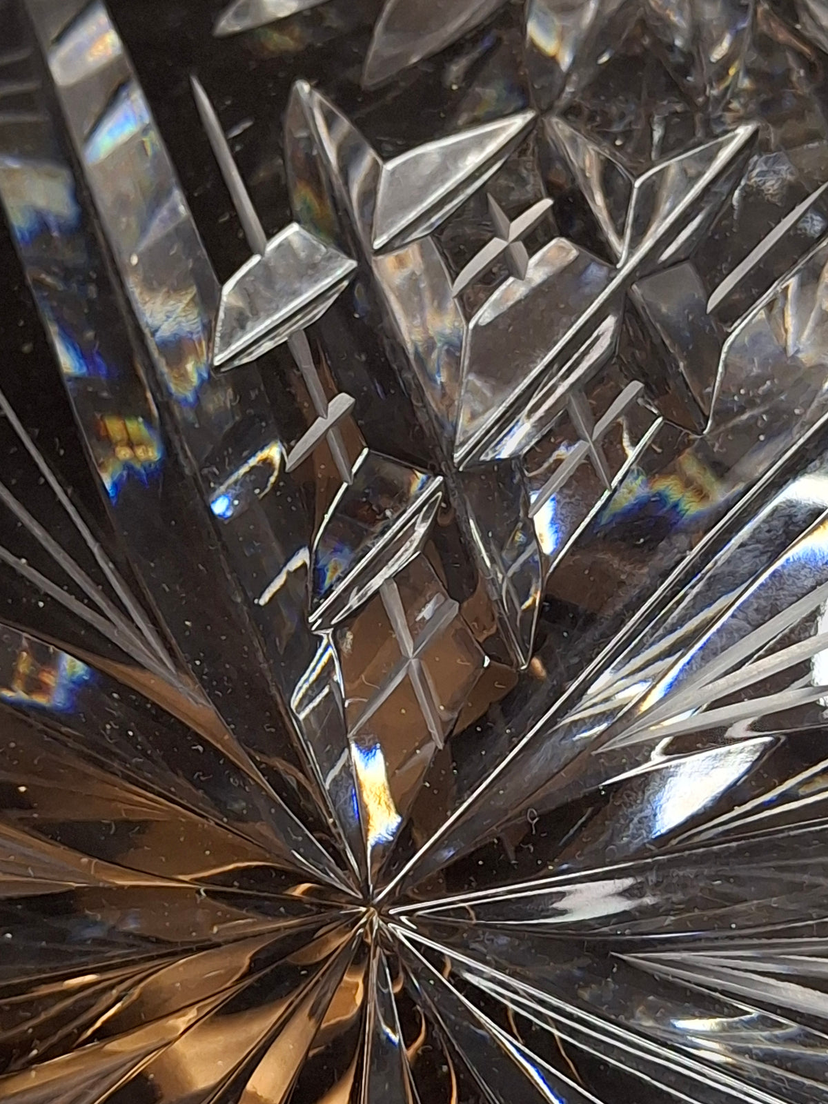 Antique ABP Cut Glass Pedestal Bowl Large 10.75 Centerpiece Compote Pinwheel Hobstar