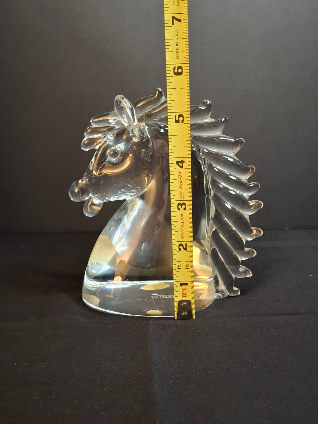 Vintage Kristaluxus Heavy 24% Lead Crystal Horse Head Sculpture Paperweight Mexico