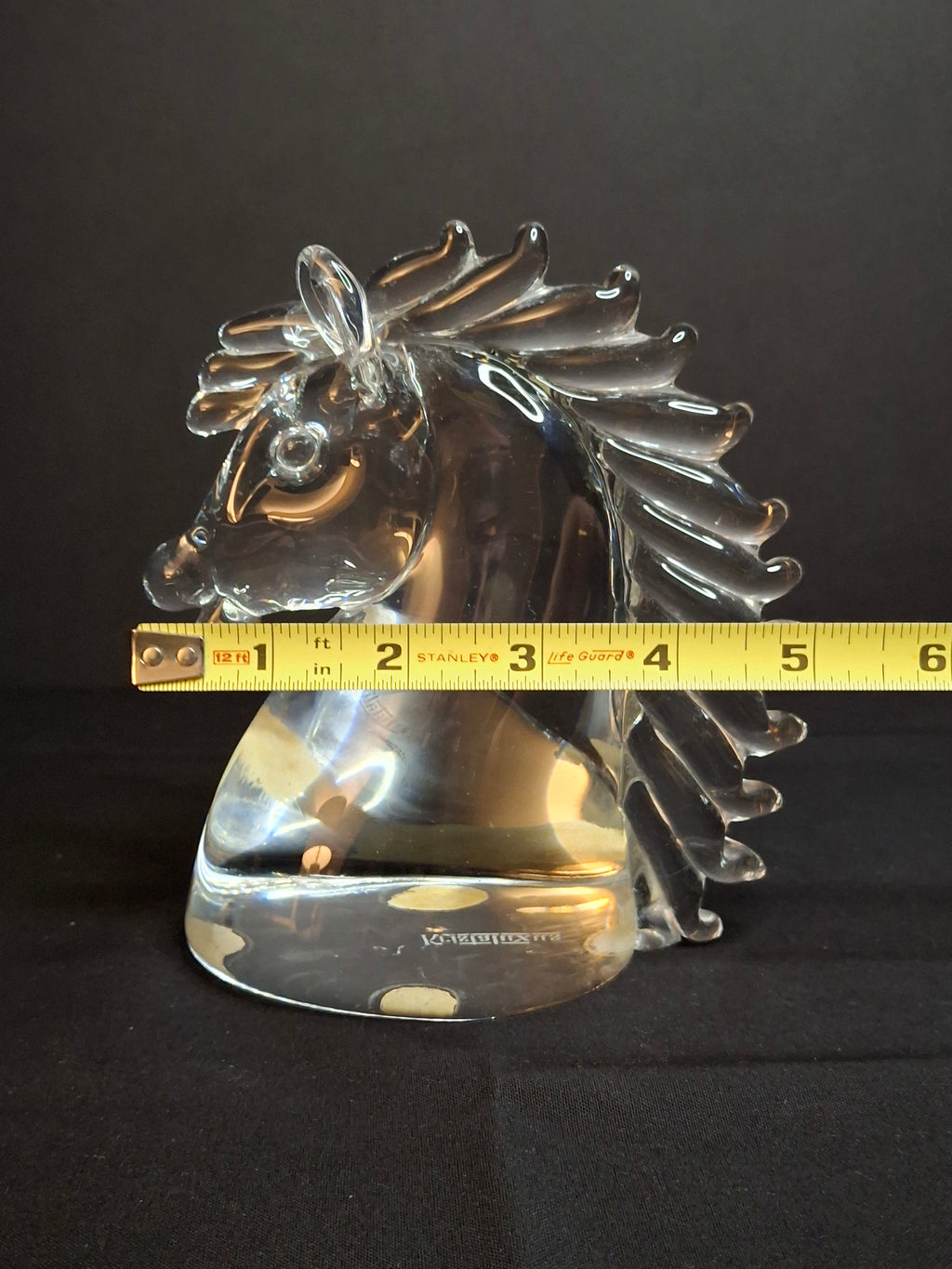 Vintage Kristaluxus Heavy 24% Lead Crystal Horse Head Sculpture Paperweight Mexico