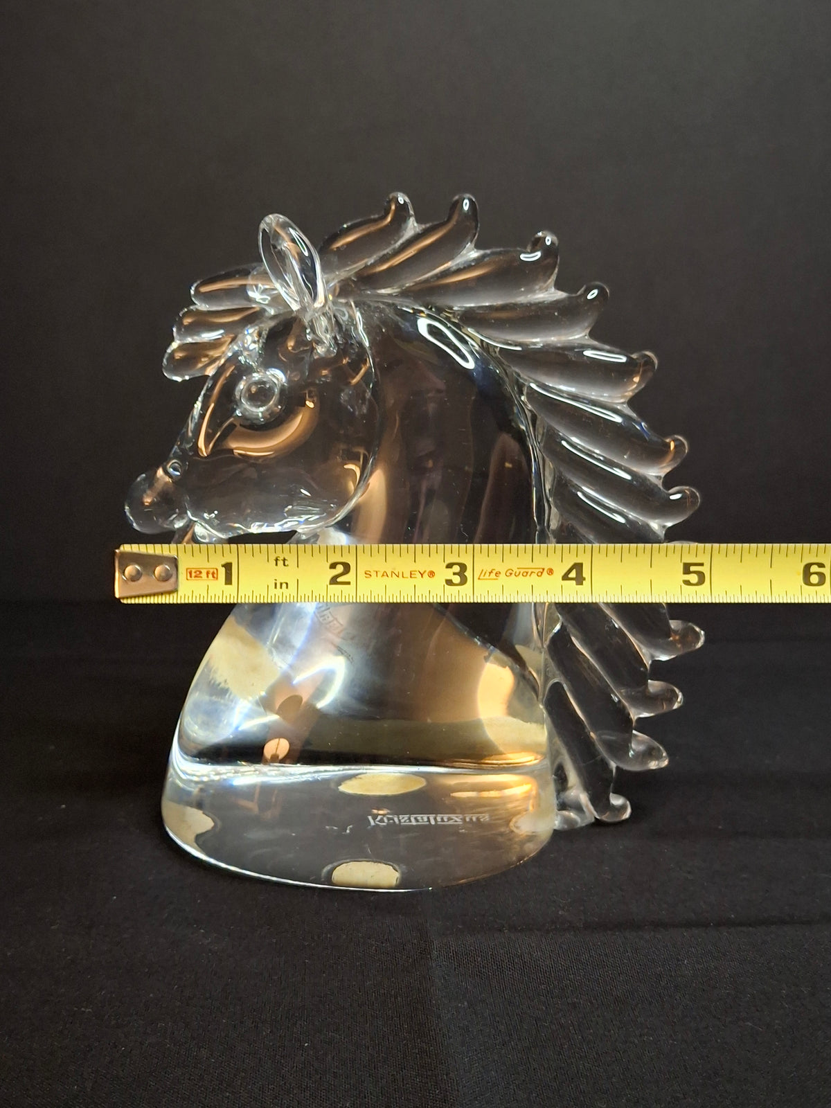 Vintage Kristaluxus Heavy 24% Lead Crystal Horse Head Sculpture Paperweight Mexico