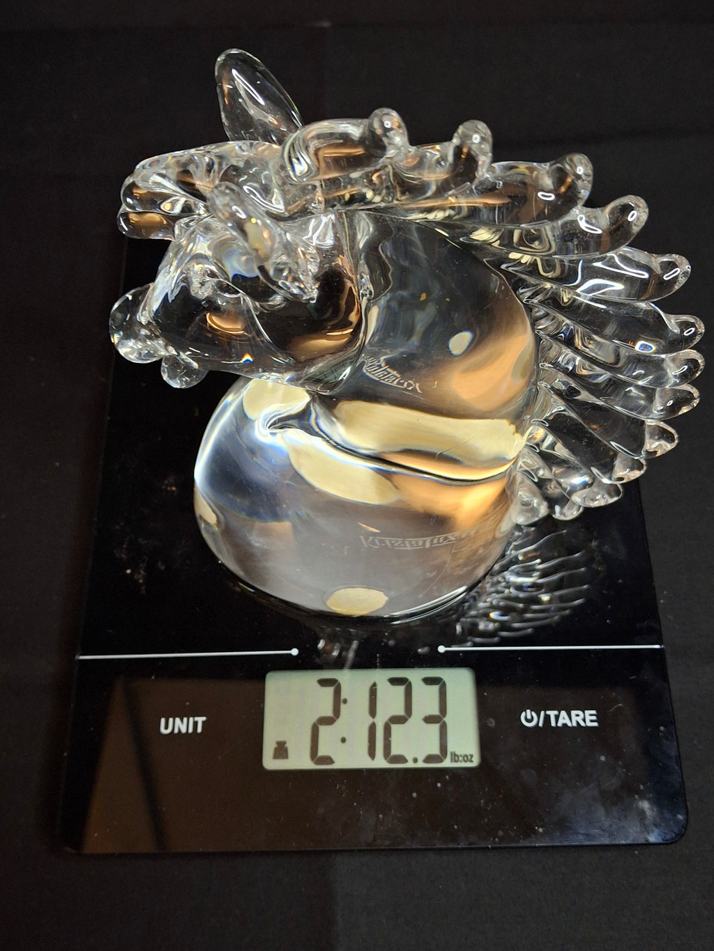 Vintage Kristaluxus Heavy 24% Lead Crystal Horse Head Sculpture Paperweight Mexico