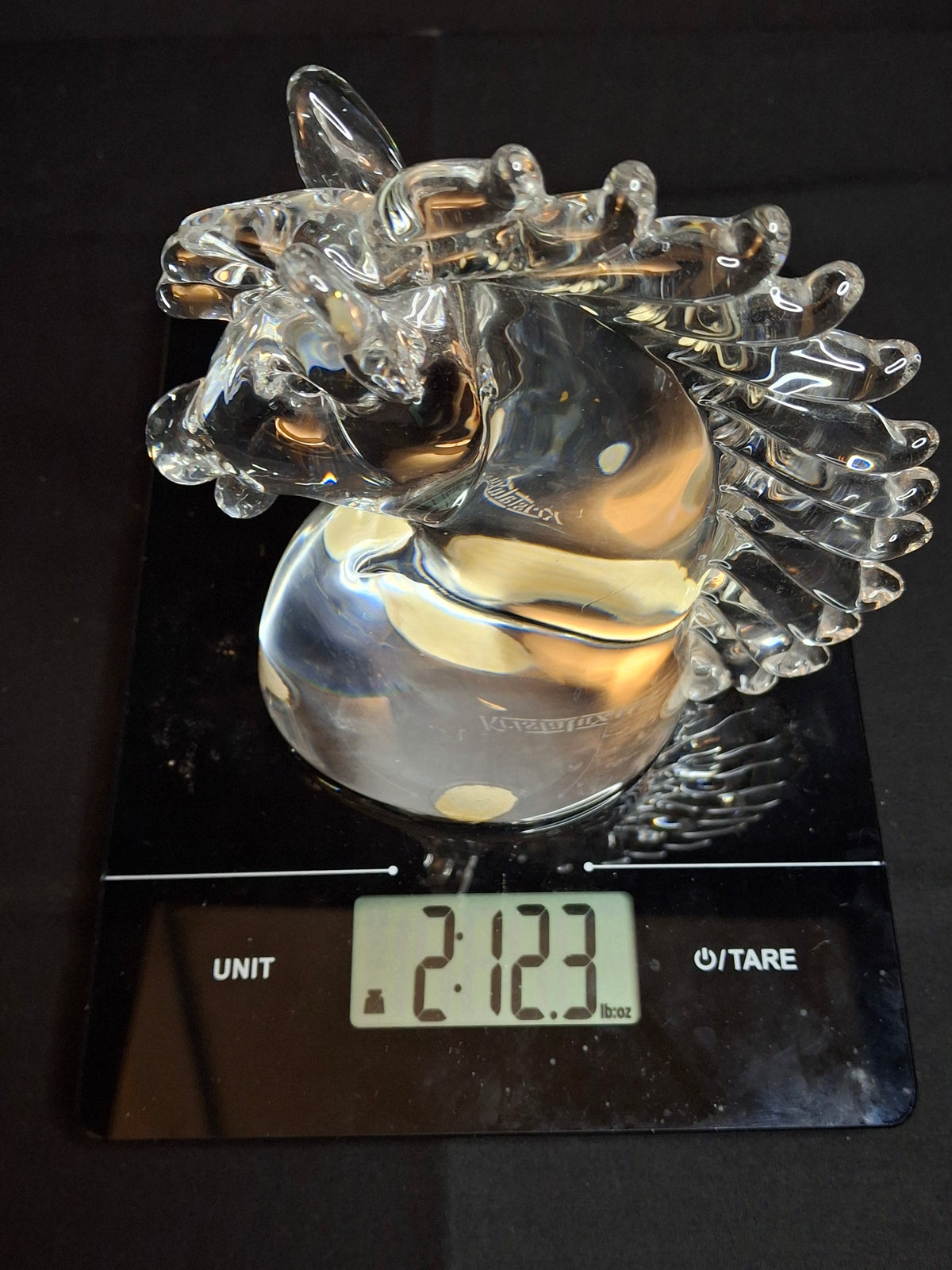 Vintage Kristaluxus Heavy 24% Lead Crystal Horse Head Sculpture Paperweight Mexico