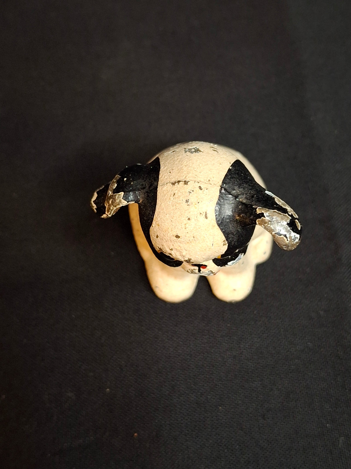 Antique Hubley Cast Iron Fido Puppy Dog Miniature Paperweight Original Paint c. 1920s