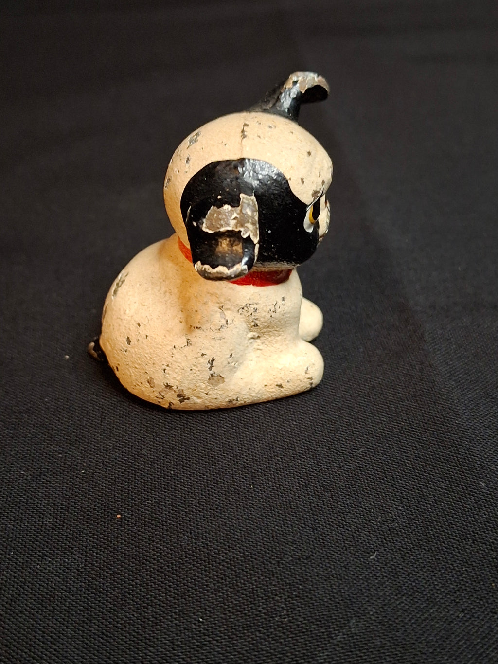 Antique Hubley Cast Iron Fido Puppy Dog Miniature Paperweight Original Paint c. 1920s