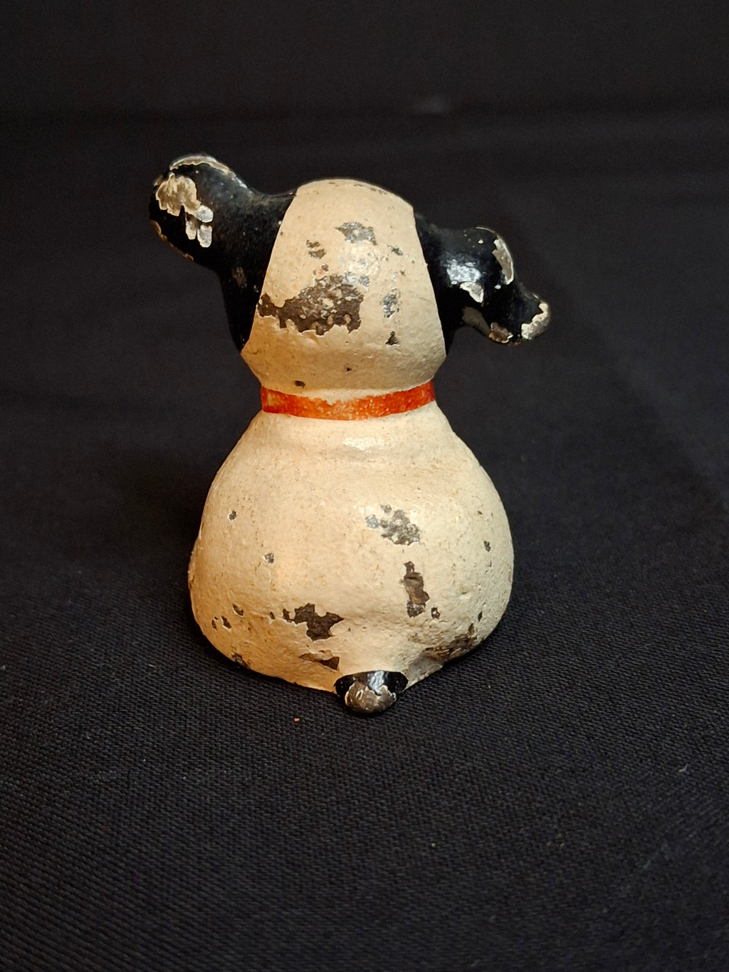 Antique Hubley Cast Iron Fido Puppy Dog Miniature Paperweight Original Paint c. 1920s