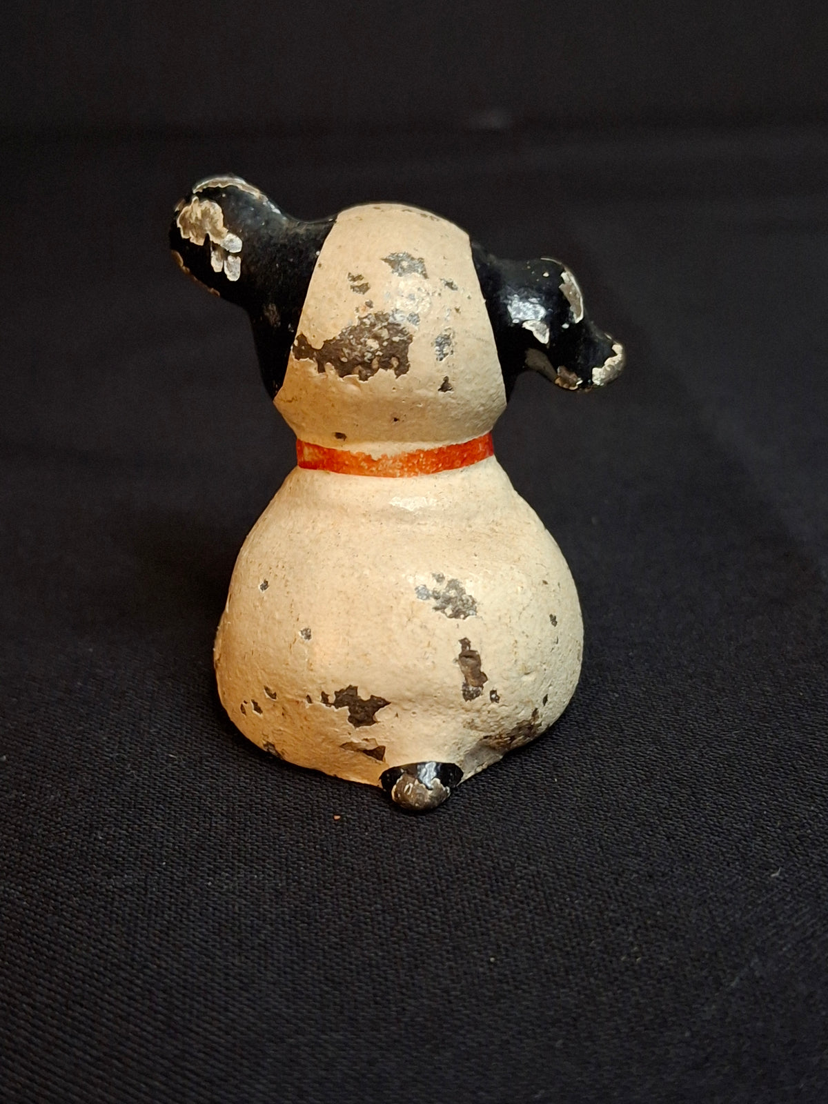 Antique Hubley Cast Iron Fido Puppy Dog Miniature Paperweight Original Paint c. 1920s