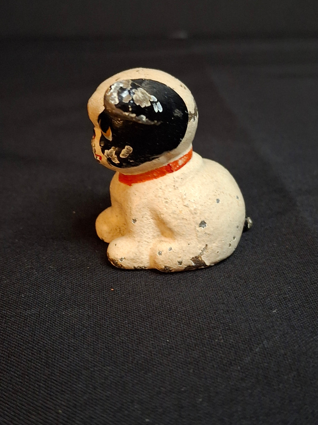 Antique Hubley Cast Iron Fido Puppy Dog Miniature Paperweight Original Paint c. 1920s