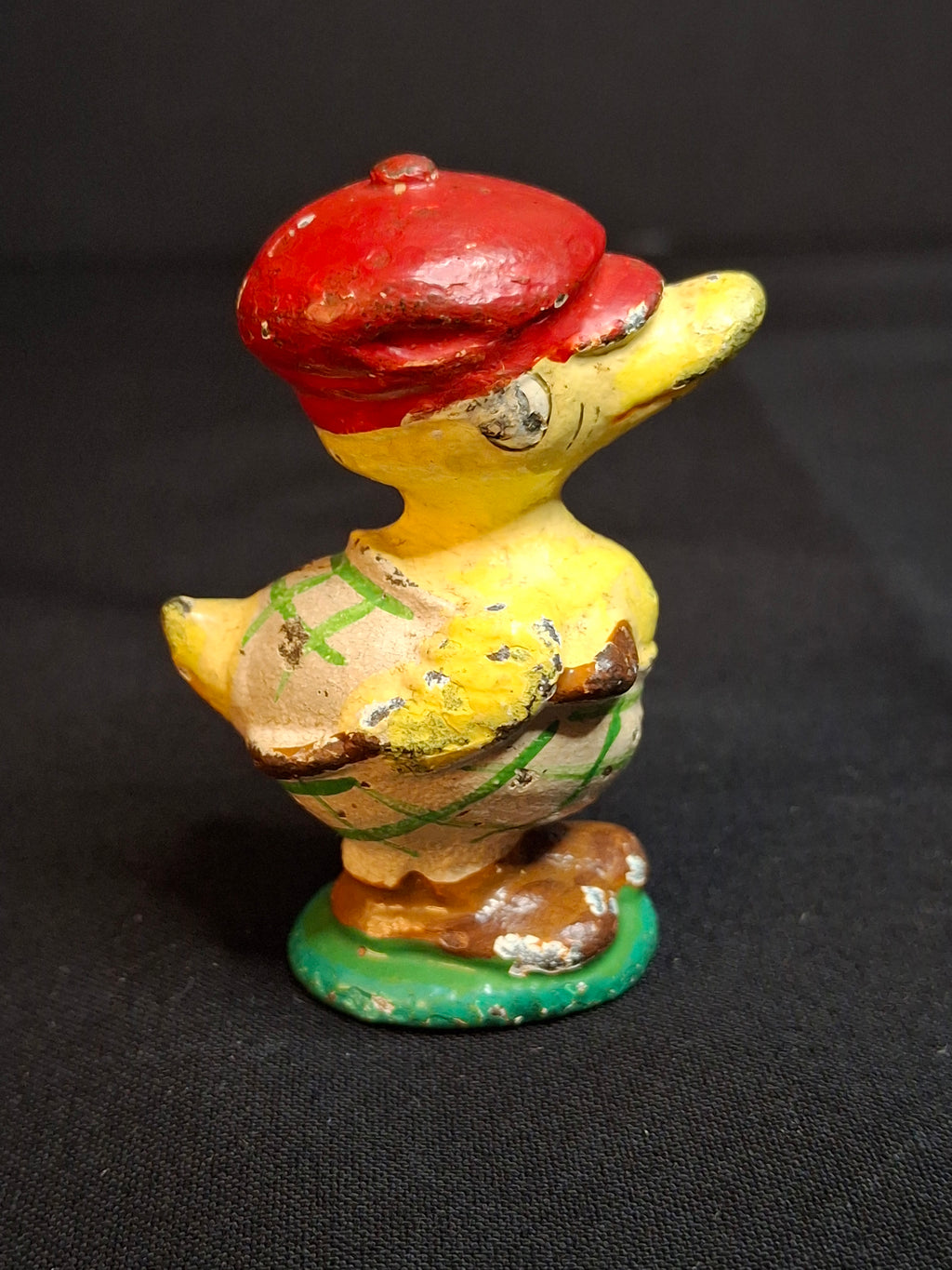 Antique Hubley Cast Iron Golfer Duck Paperweight Duffer Figurine Original Paint