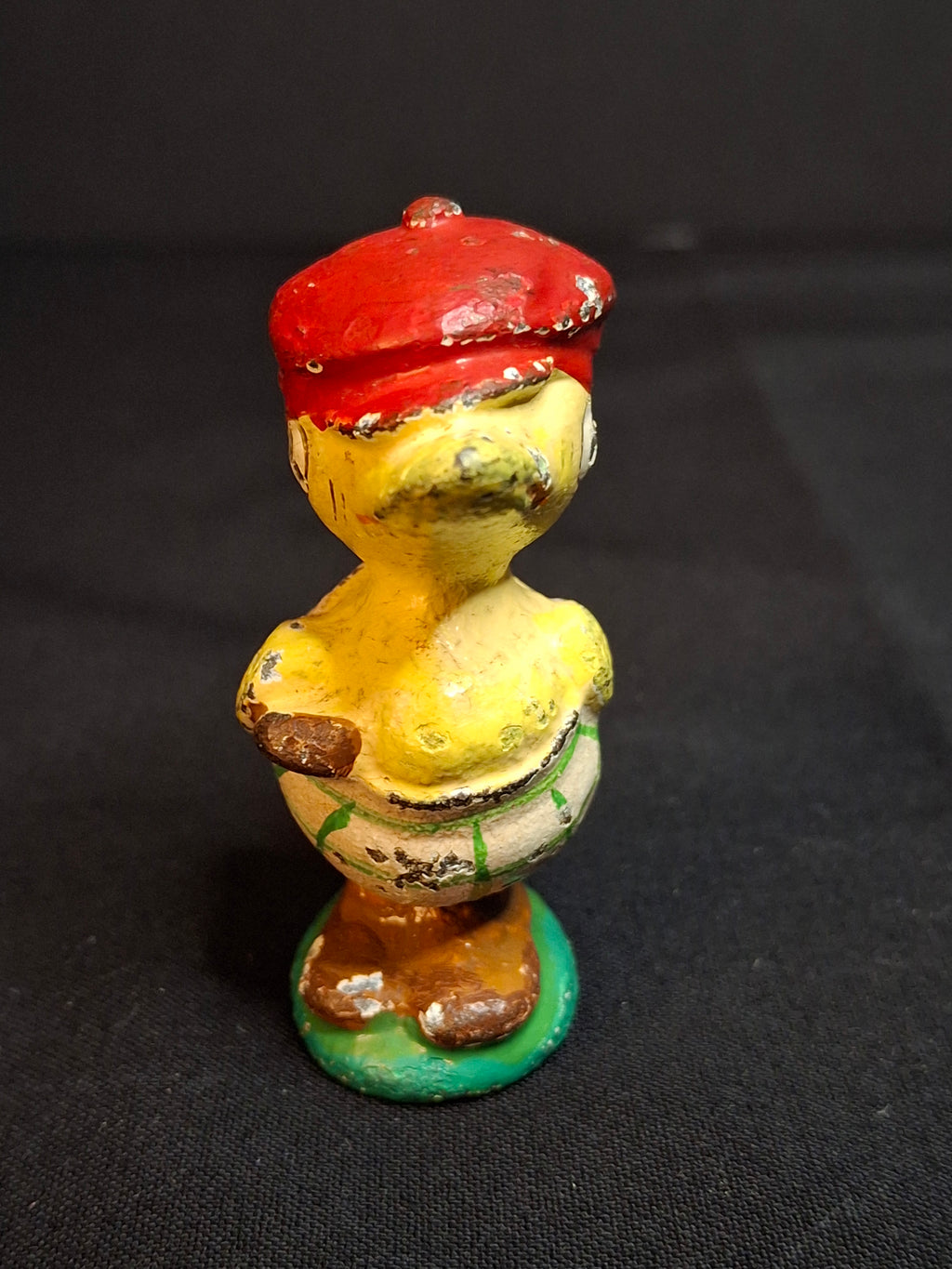 Antique Hubley Cast Iron Golfer Duck Paperweight Duffer Figurine Original Paint