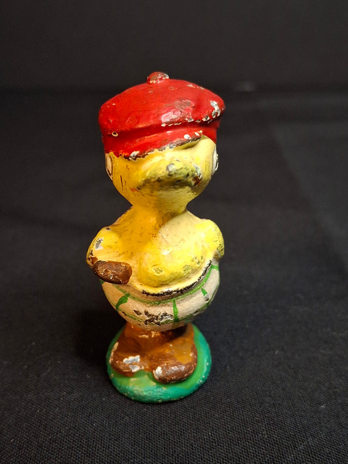 Antique Hubley Cast Iron Golfer Duck Paperweight Duffer Figurine Original Paint