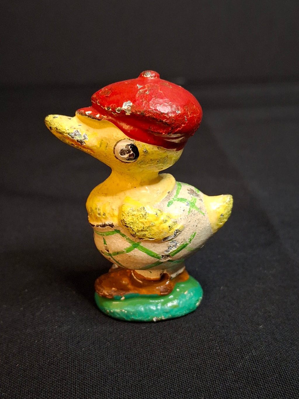 Antique Hubley Cast Iron Golfer Duck Paperweight Duffer Figurine Original Paint