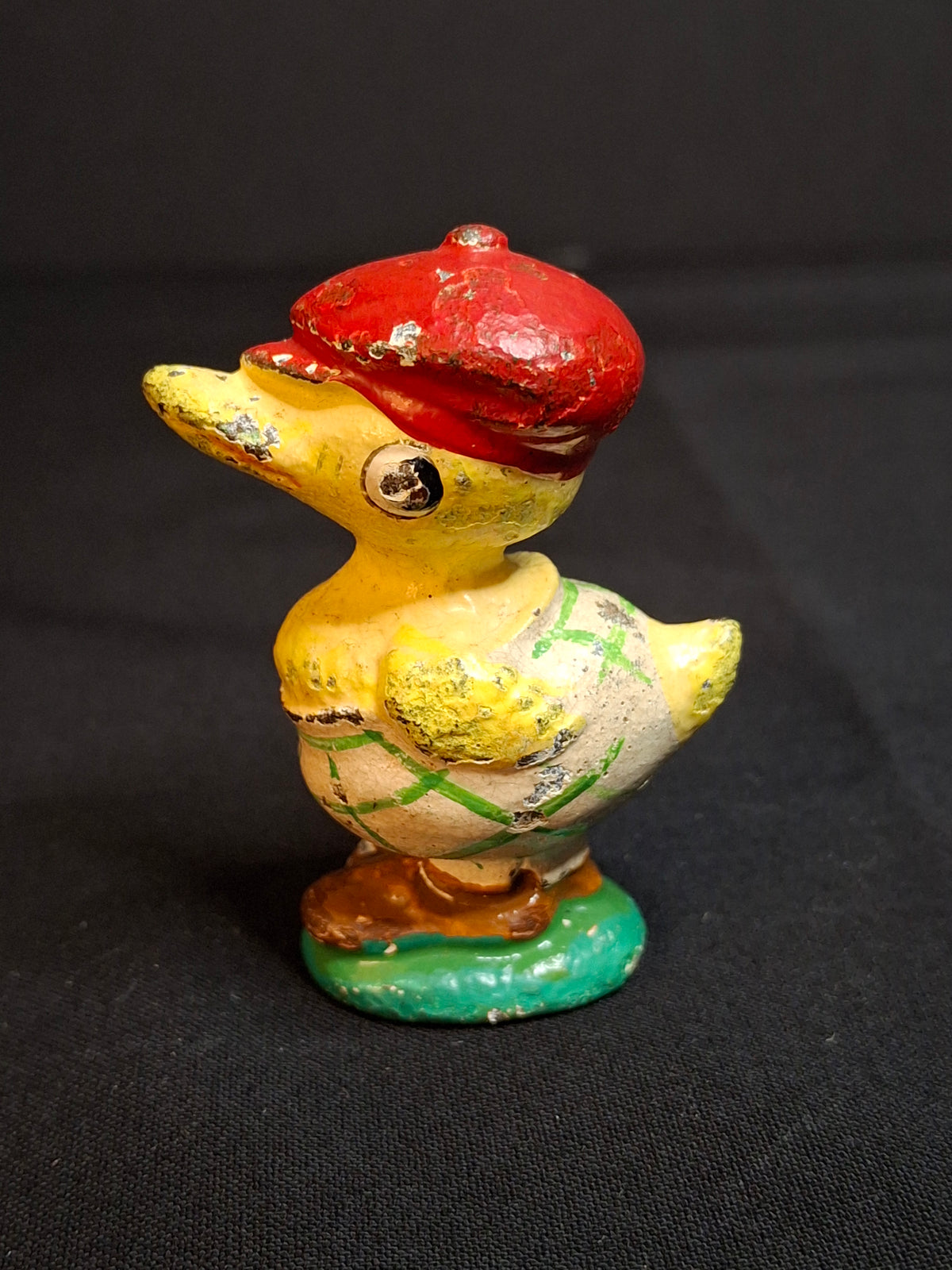 Antique Hubley Cast Iron Golfer Duck Paperweight Duffer Figurine Original Paint