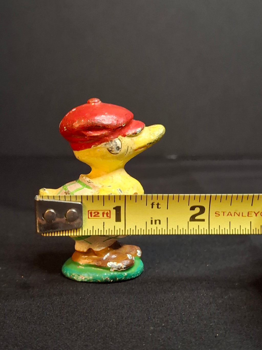 Antique Hubley Cast Iron Golfer Duck Paperweight Duffer Figurine Original Paint