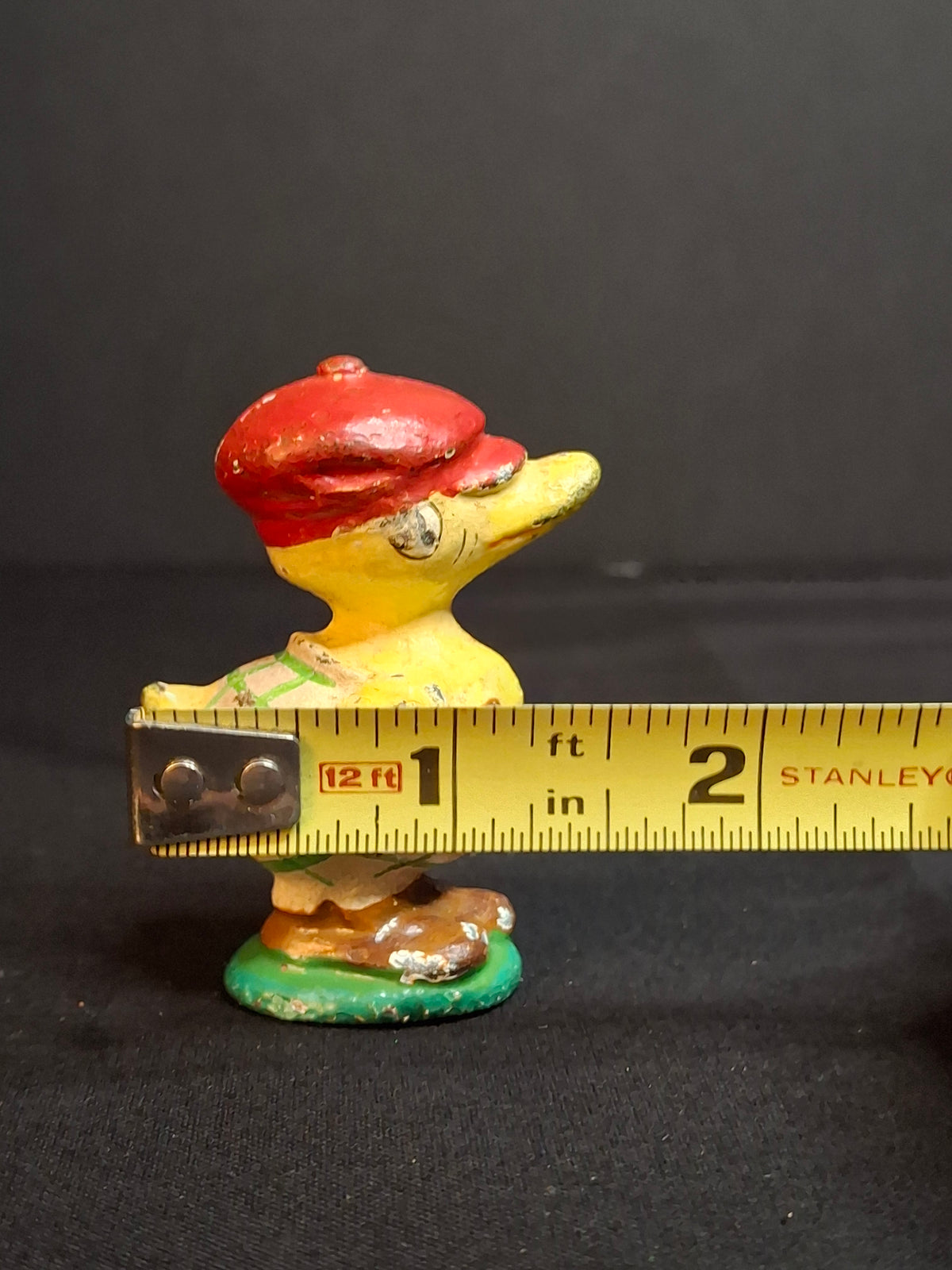 Antique Hubley Cast Iron Golfer Duck Paperweight Duffer Figurine Original Paint