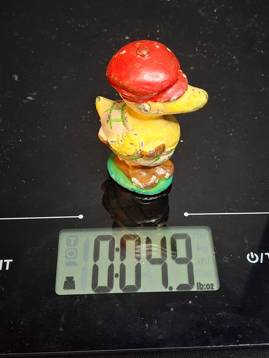 Antique Hubley Cast Iron Golfer Duck Paperweight Duffer Figurine Original Paint