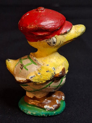 Antique Hubley Cast Iron Golfer Duck Paperweight Duffer Figurine Original Paint