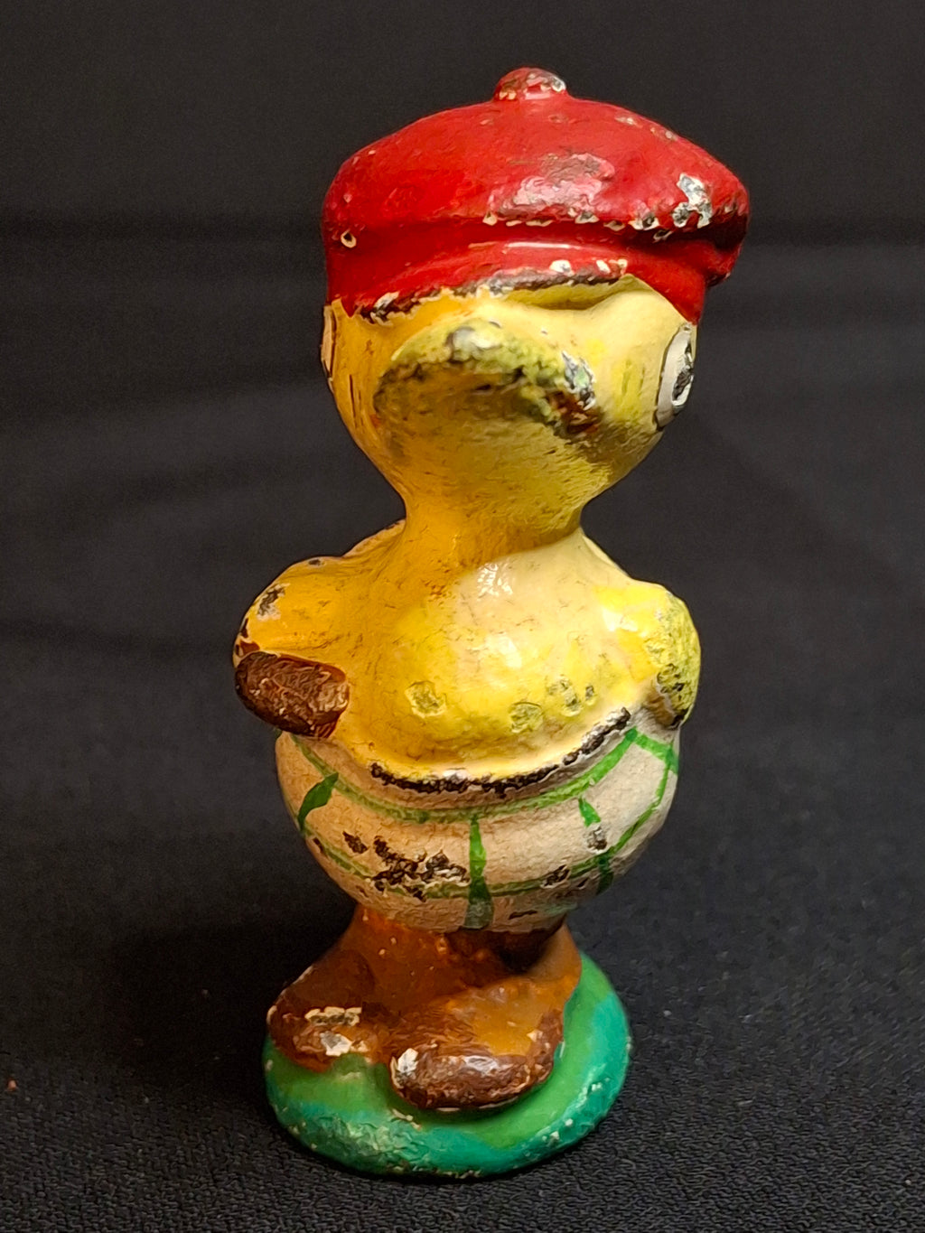 Antique Hubley Cast Iron Golfer Duck Paperweight Duffer Figurine Original Paint