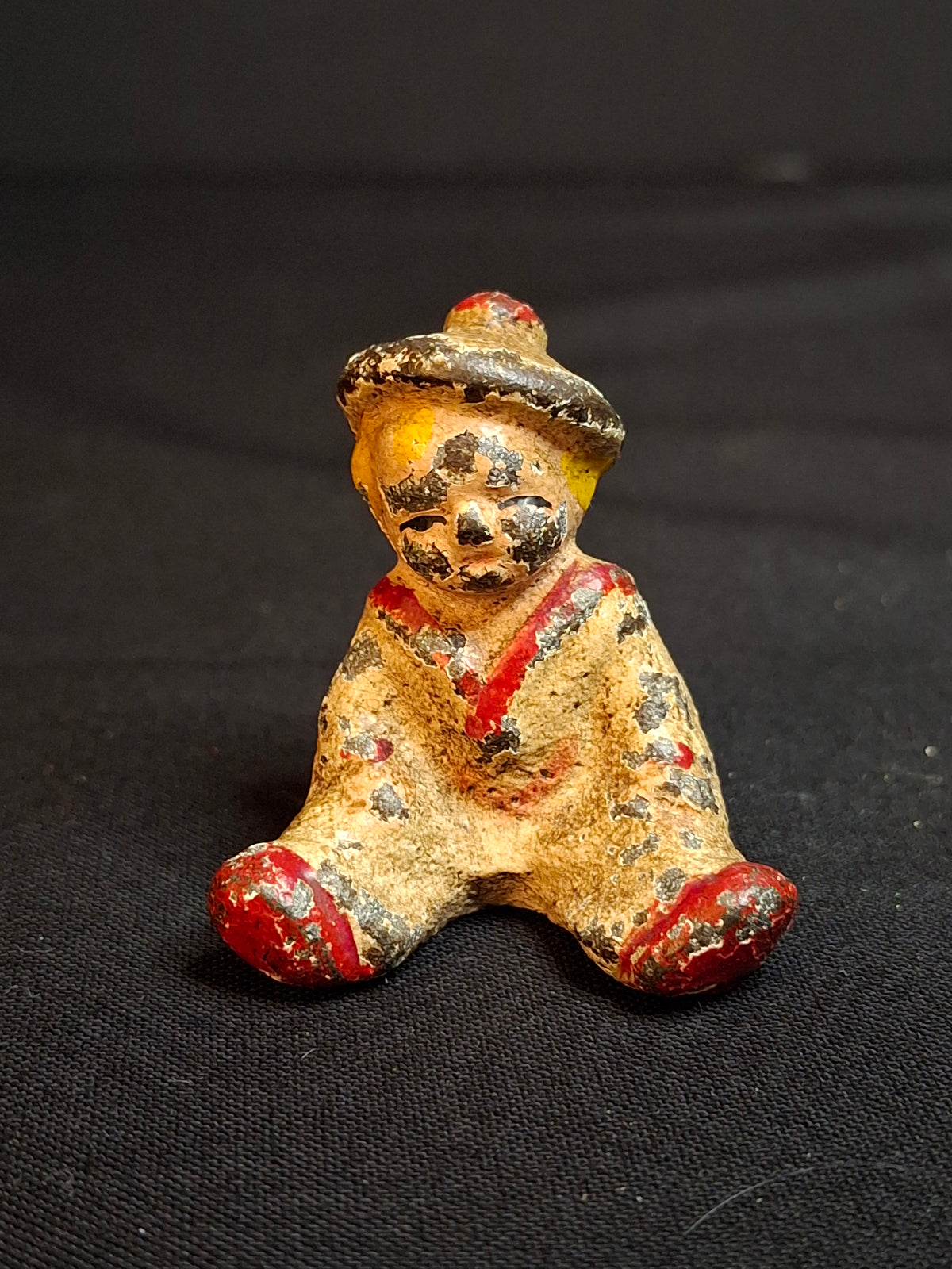 Antique Hubley Cast Iron Seated Baby Sailor Paperweight Figurine Original Pain