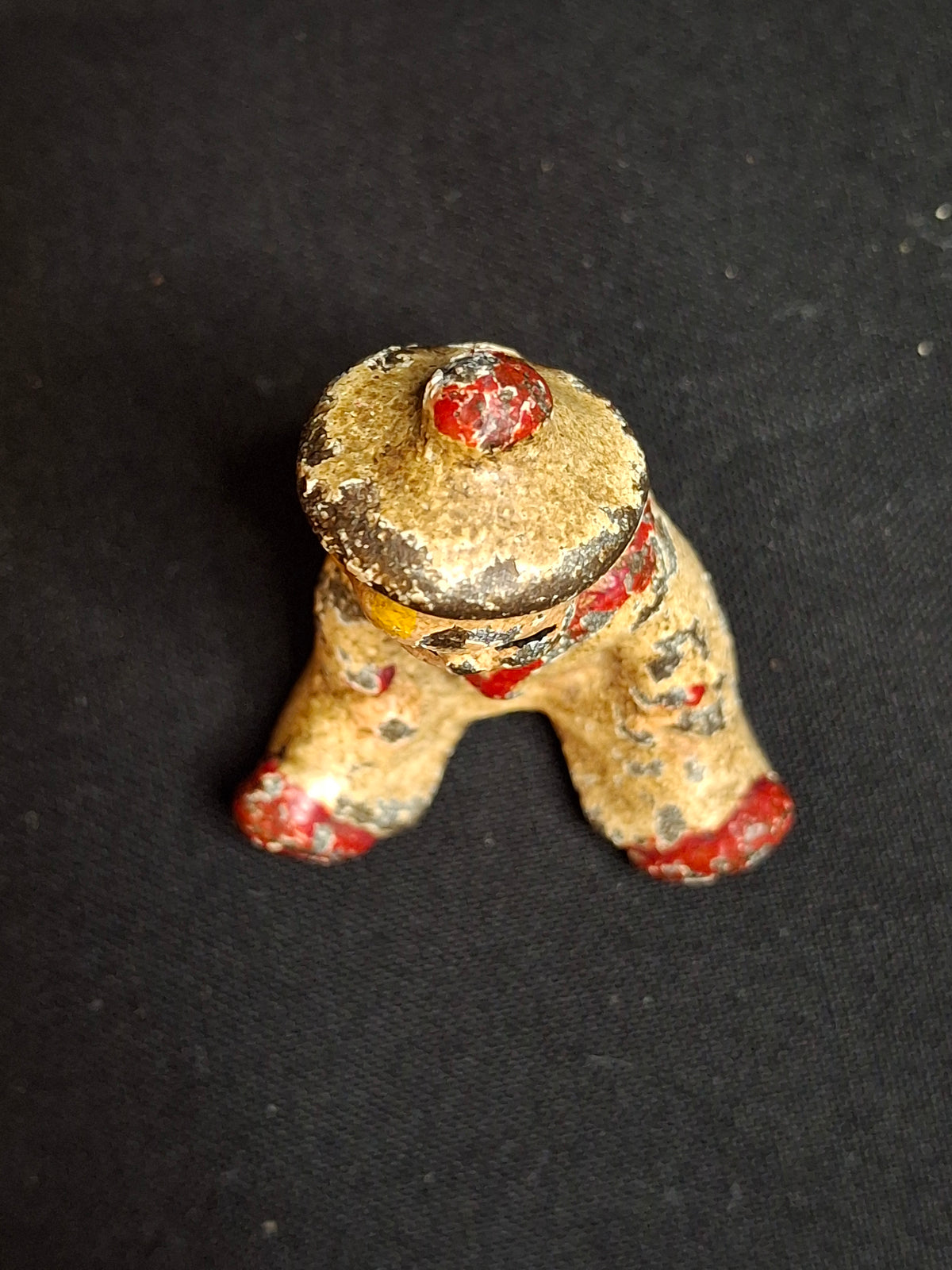 Antique Hubley Cast Iron Seated Baby Sailor Paperweight Figurine Original Pain