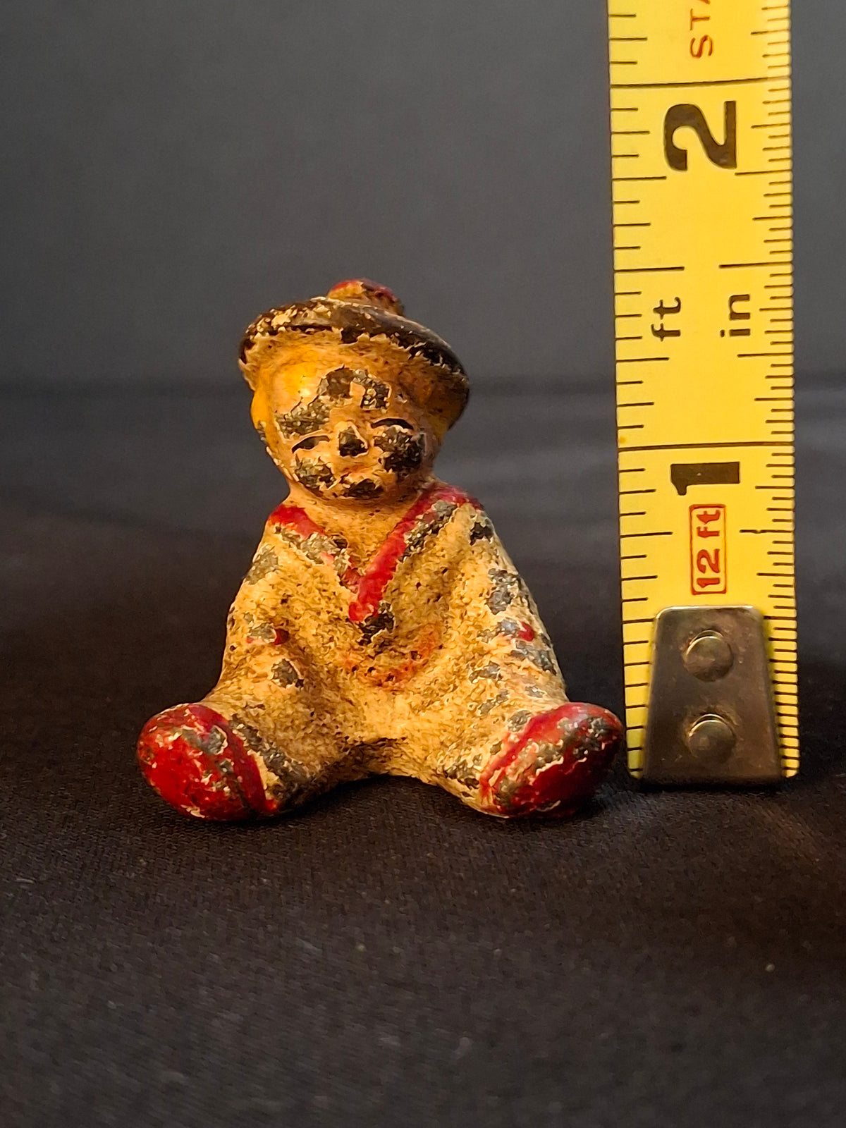 Antique Hubley Cast Iron Seated Baby Sailor Paperweight Figurine Original Pain