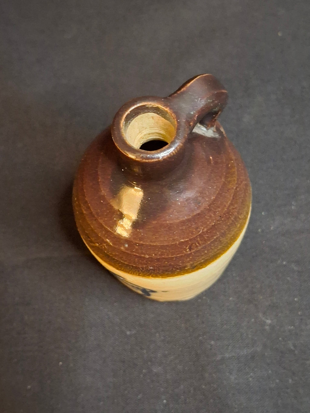 Antique Pre-Prohibition Stoneware Mini Whiskey Jug Old Continental Acorn Sample