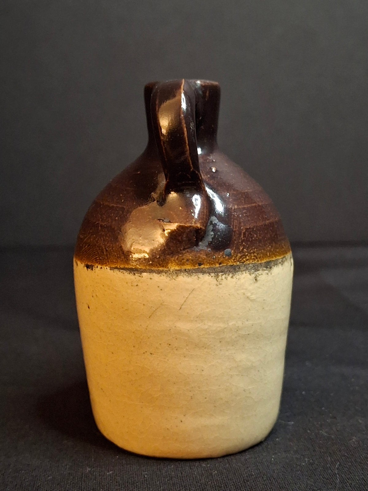 Antique Pre-Prohibition Stoneware Mini Whiskey Jug Old Continental Acorn Sample