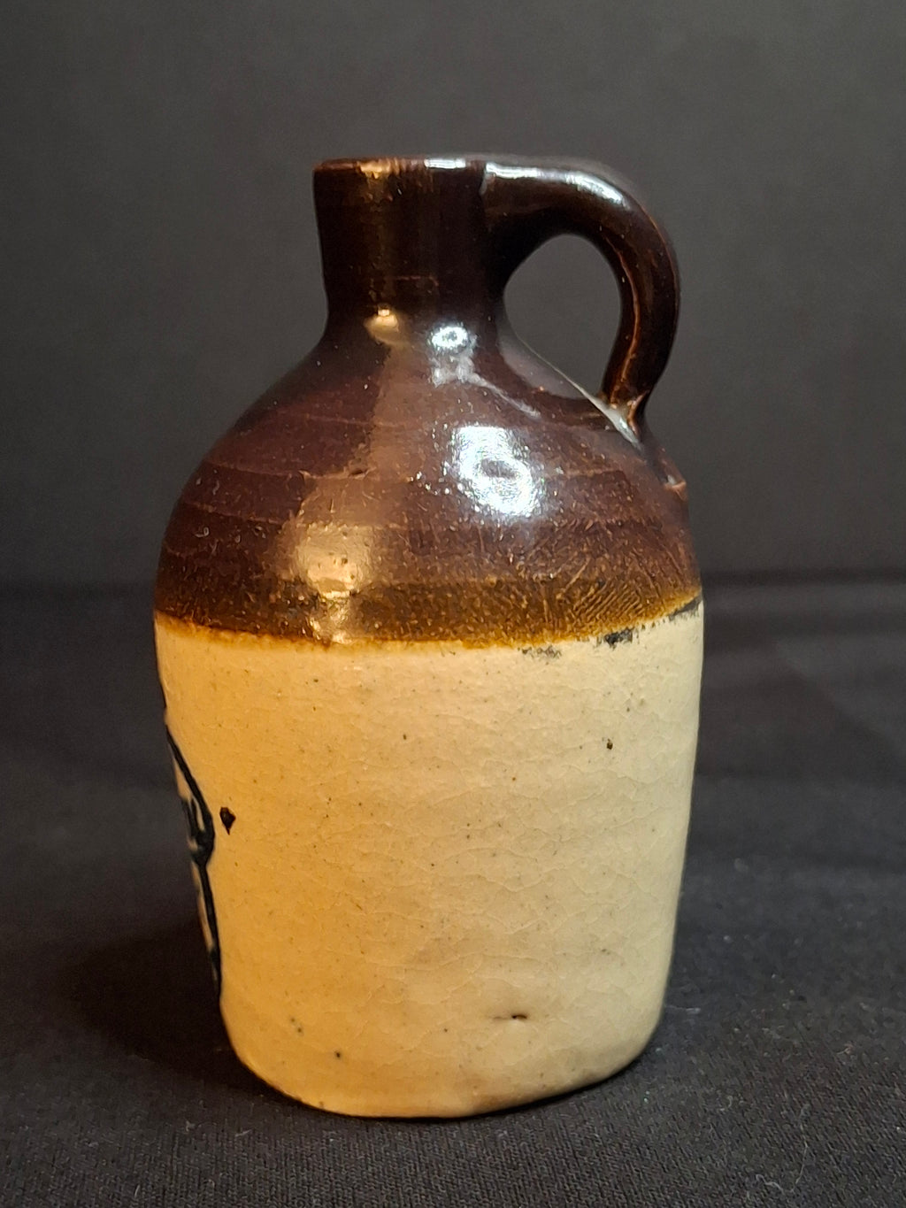 Antique Pre-Prohibition Stoneware Mini Whiskey Jug Old Continental Acorn Sample