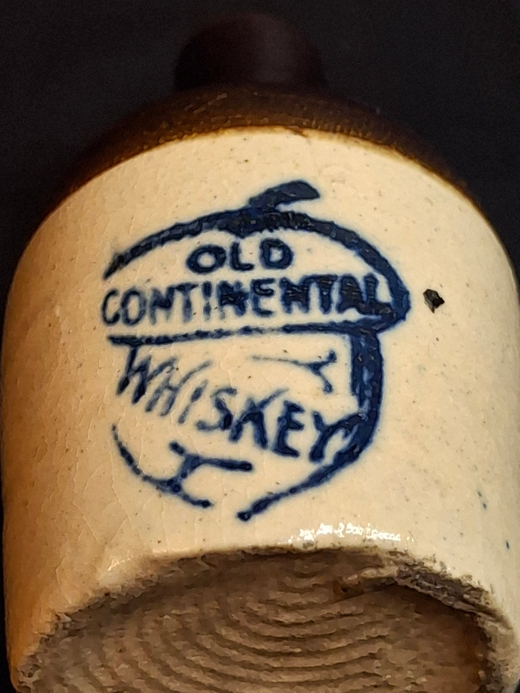 Antique Pre-Prohibition Stoneware Mini Whiskey Jug Old Continental Acorn Sample