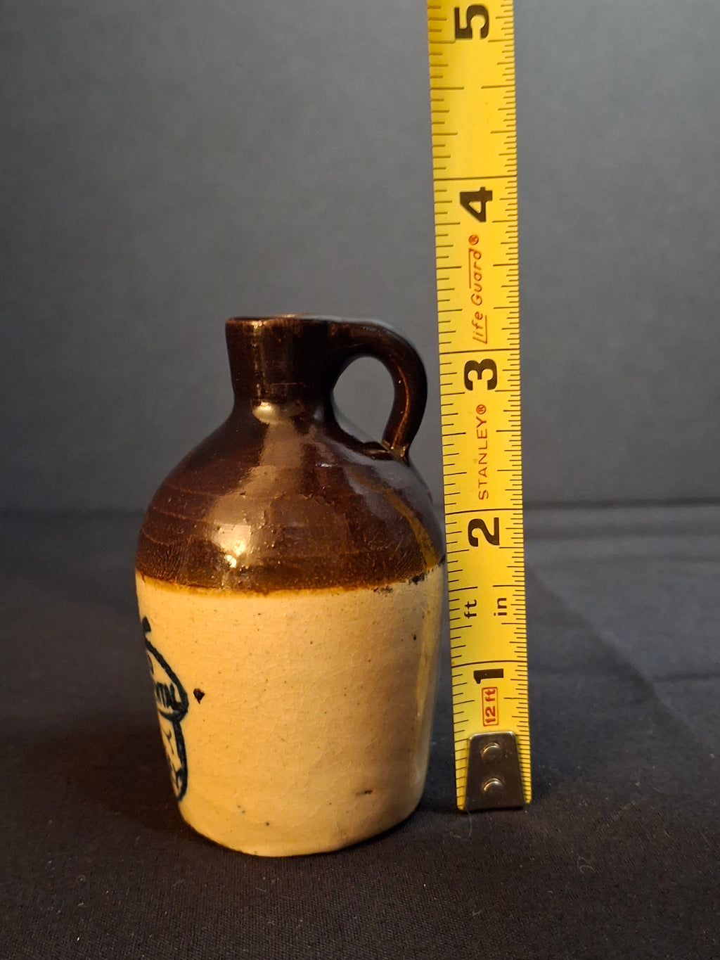 Antique Pre-Prohibition Stoneware Mini Whiskey Jug Old Continental Acorn Sample