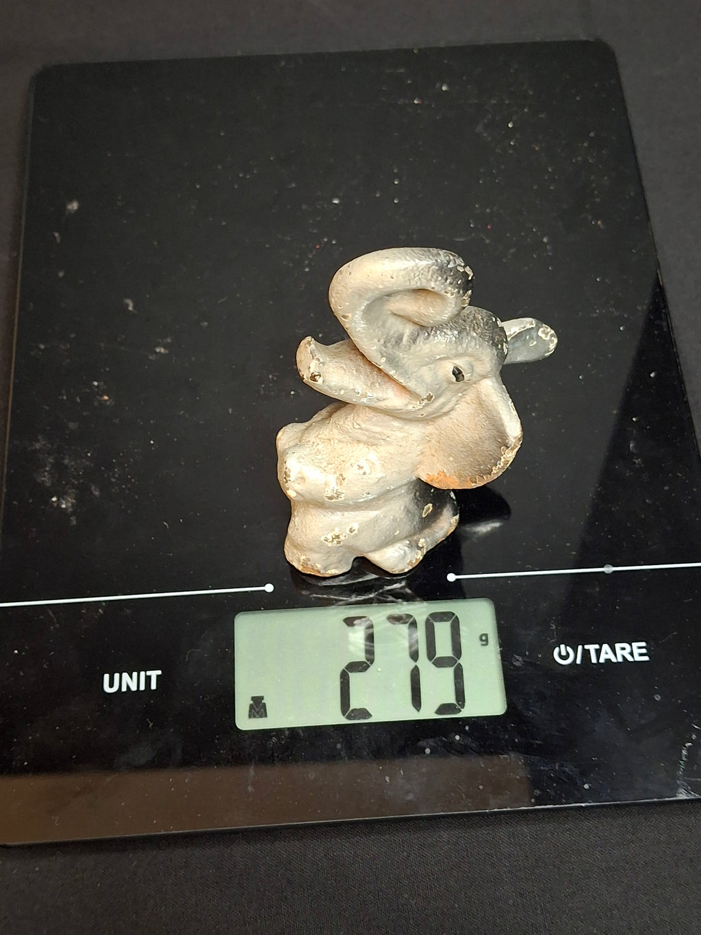 Vintage 1940s-1950s Cast Iron Sitting Elephant Bottle Opener Figural Paperweight Cold Paint