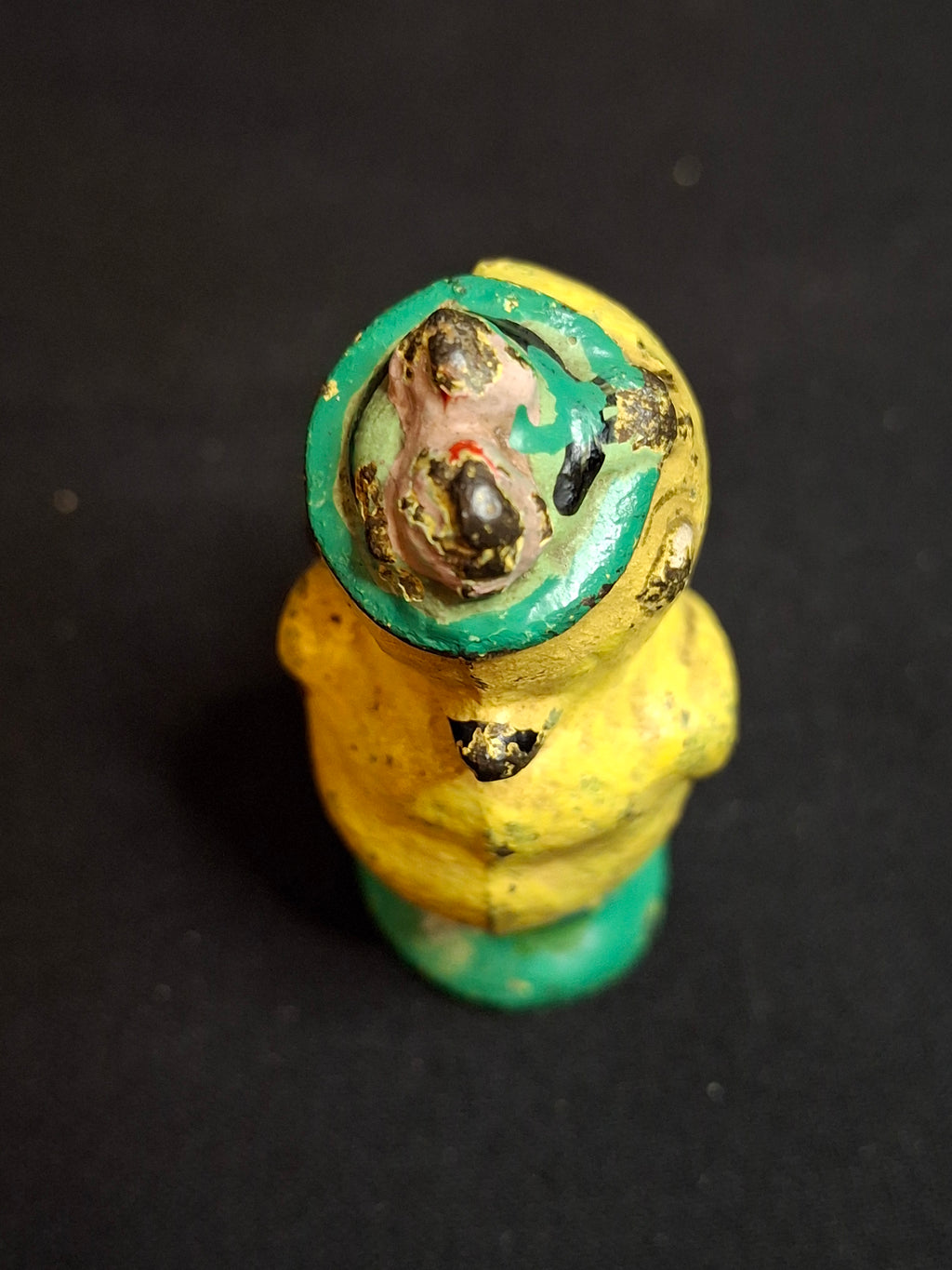 Antique Hubley Cast Iron Chick Easter Figurine Bonnet Basket Paperweight Original Paint