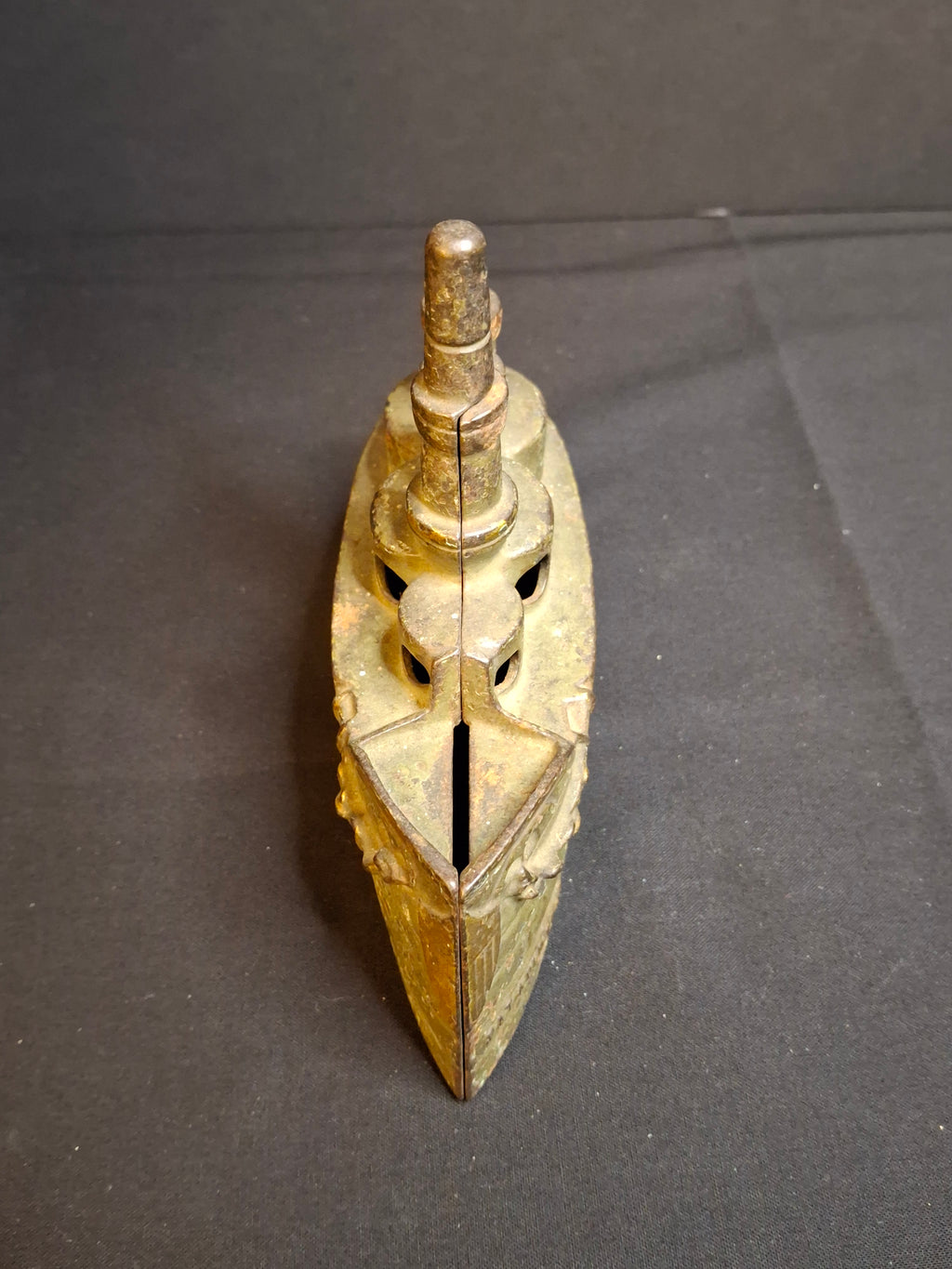 Antique Cast Iron Battleship Oregon Still Penny Bank J&E Stevens Green Paint 1898