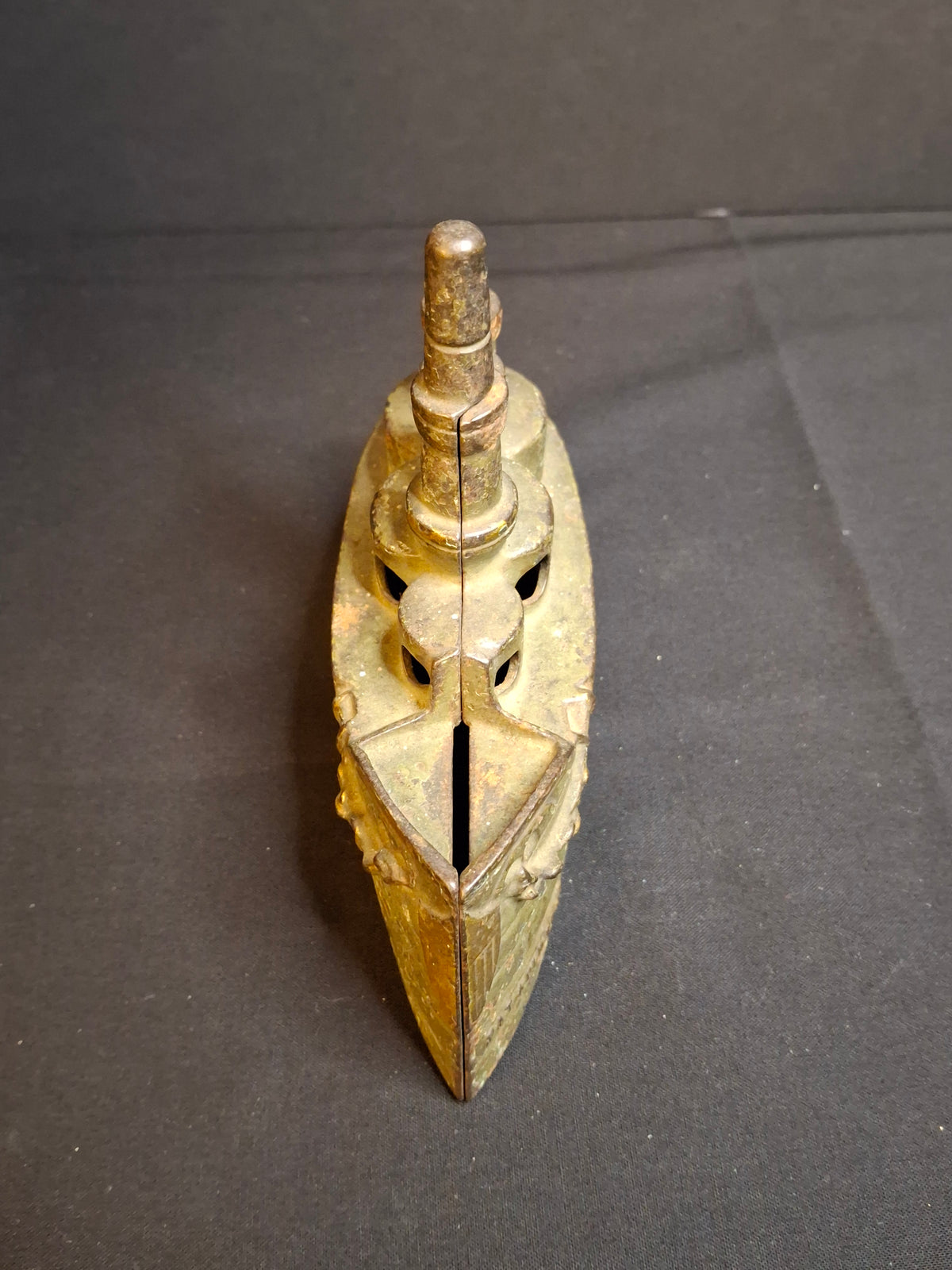 Antique Cast Iron Battleship Oregon Still Penny Bank J&E Stevens Green Paint 1898