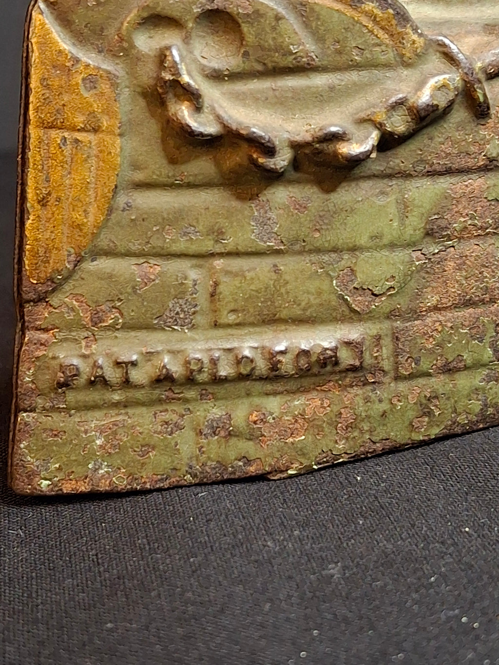 Antique Cast Iron Battleship Oregon Still Penny Bank J&E Stevens Green Paint 1898