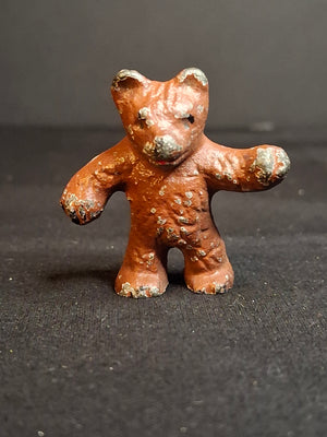 Antique Wilton Products Cast Iron Miniature Standing Bear Paperweight Figurine Original Paint