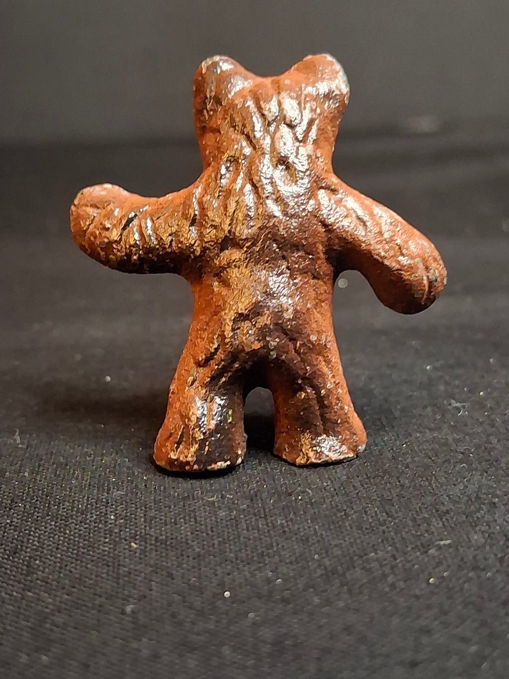 Antique Wilton Products Cast Iron Miniature Standing Bear Paperweight Figurine Original Paint