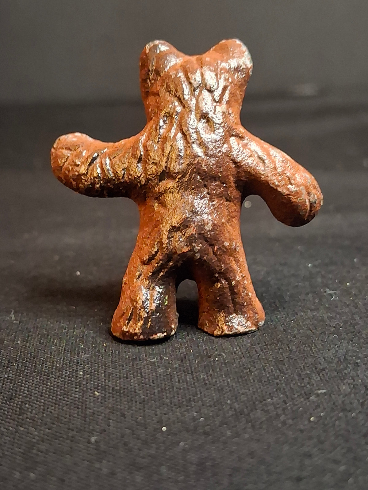 Antique Wilton Products Cast Iron Miniature Standing Bear Paperweight Figurine Original Paint