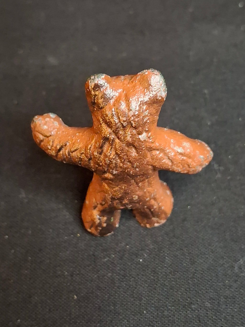 Antique Wilton Products Cast Iron Miniature Standing Bear Paperweight Figurine Original Paint