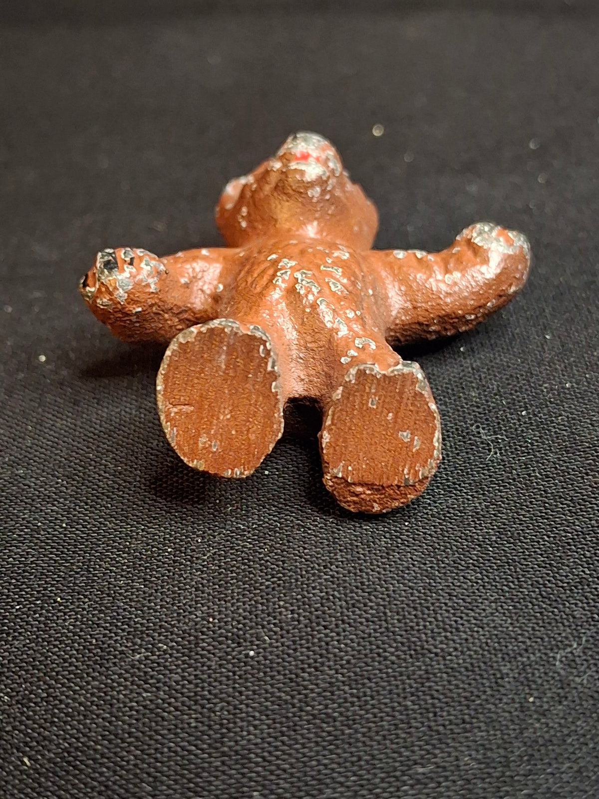 Antique Wilton Products Cast Iron Miniature Standing Bear Paperweight Figurine Original Paint