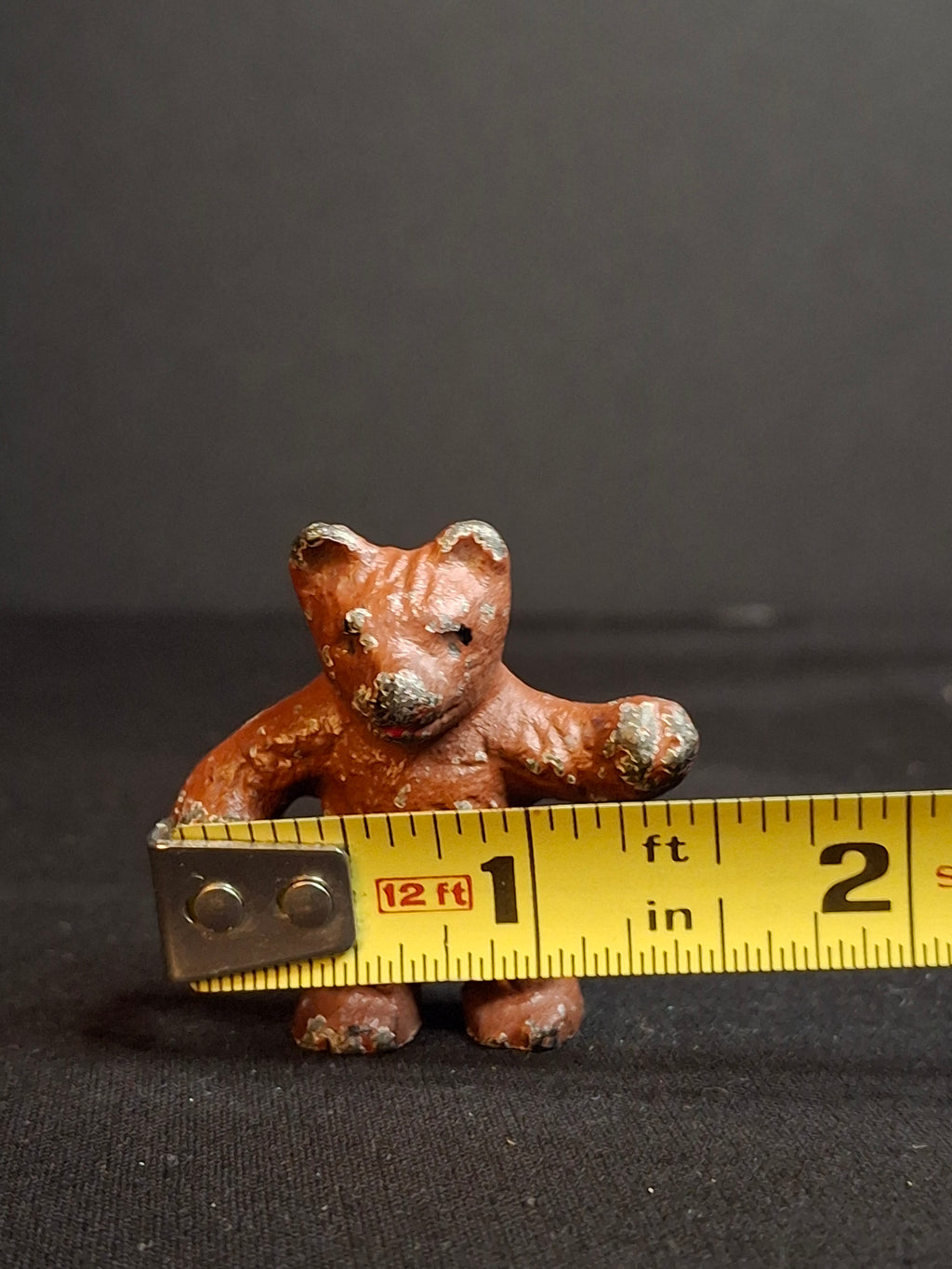 Antique Wilton Products Cast Iron Miniature Standing Bear Paperweight Figurine Original Paint